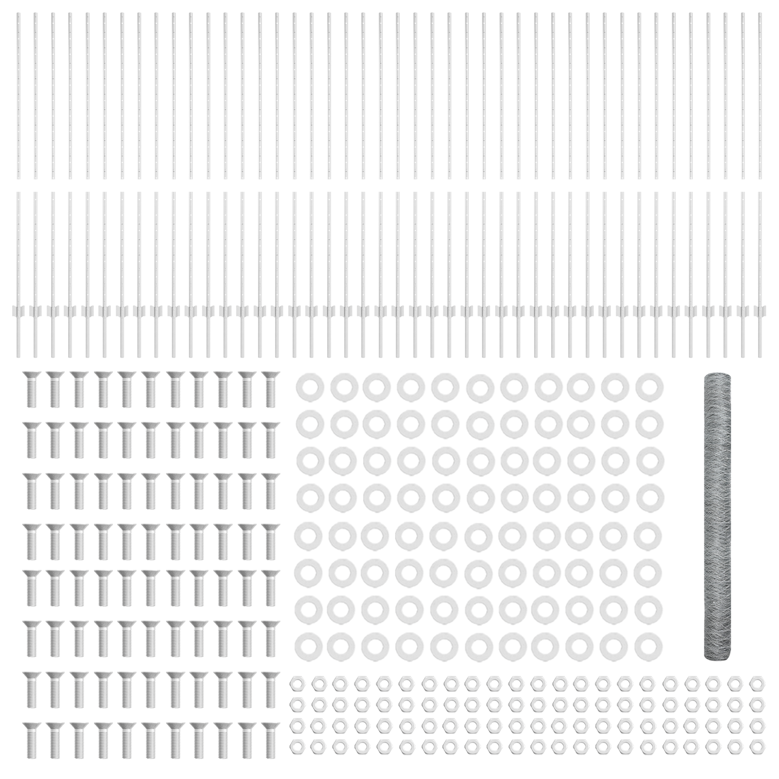 Posturi de Gard  22 pcs U-Channel 150 cm Oțel Galvanizat, Gard Hexagonal  1.5x100 m Oțel Galvanizat GartenMobel Dekor