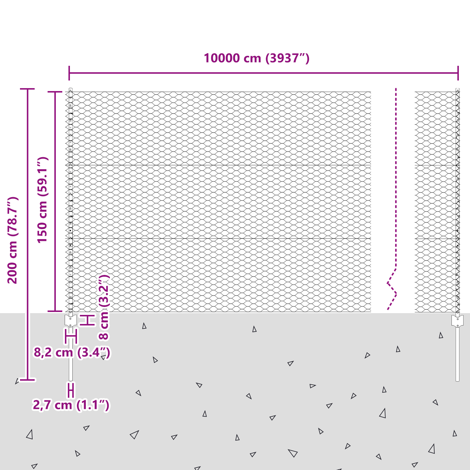 Posturi de Gard  22 pcs U-Channel 150 cm Oțel Galvanizat, Gard Hexagonal  1.5x100 m Oțel Galvanizat GartenMobel Dekor