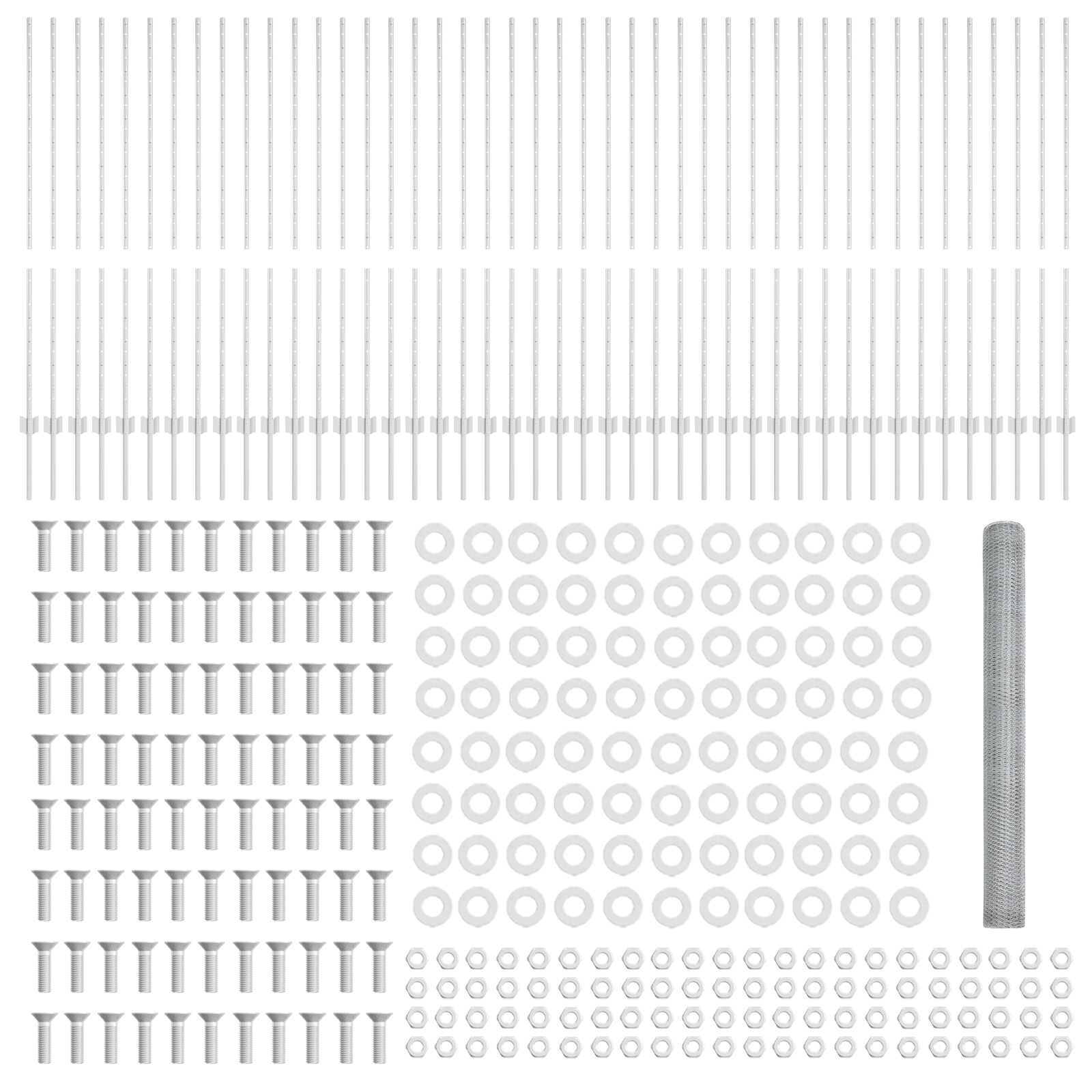 Posturi de Împrejmuire  22 buc U-Channel 140 cm Oțel Galvanizat, Împrejmuire Hexagonală  1,4x100 m Oțel Galvanizat GartenMobel Dekor