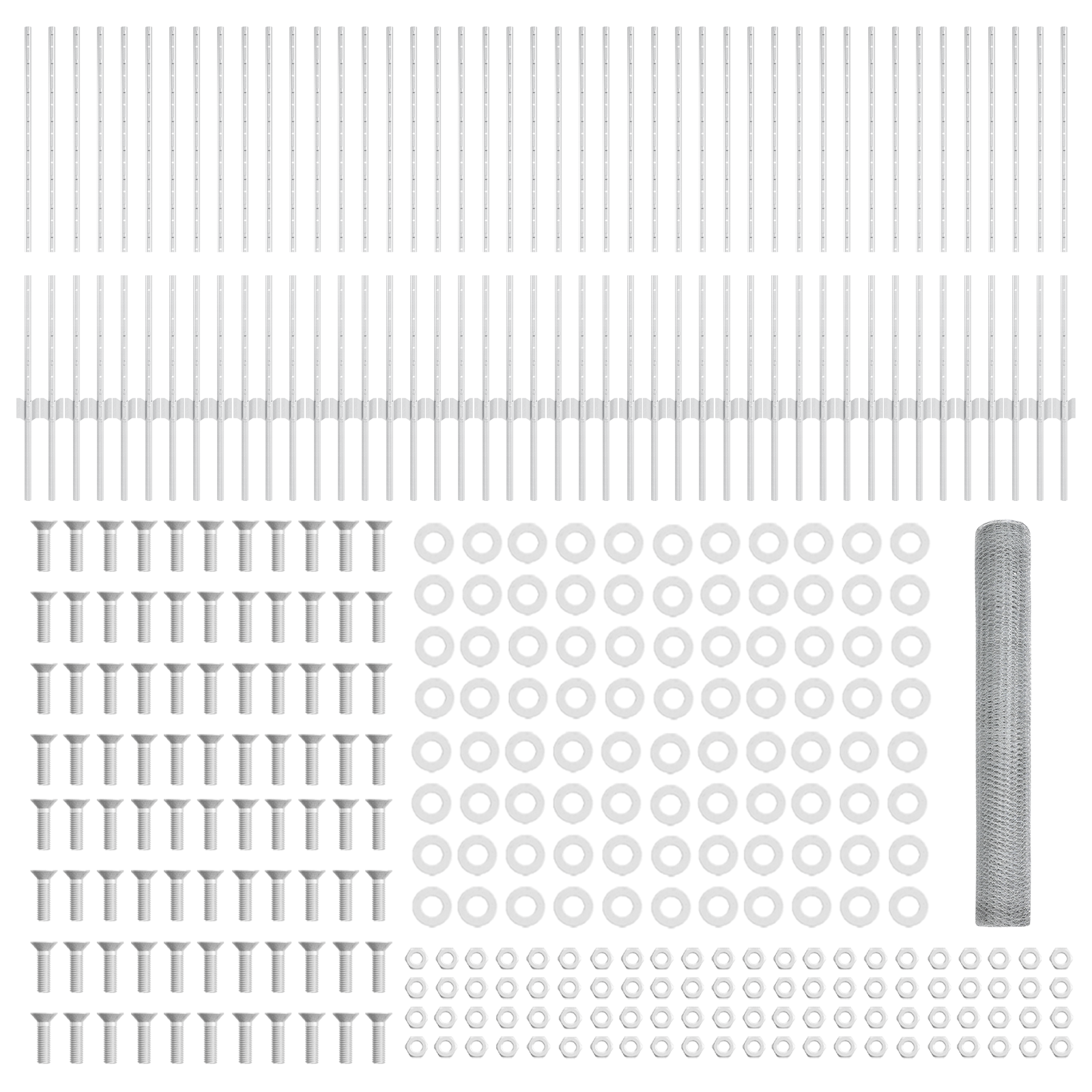 Posturi de gard 22 buc U-Channel 100 cm Oțel galvanizat, Gard hexagonal 1x100 m Oțel galvanizat GartenMobel Dekor