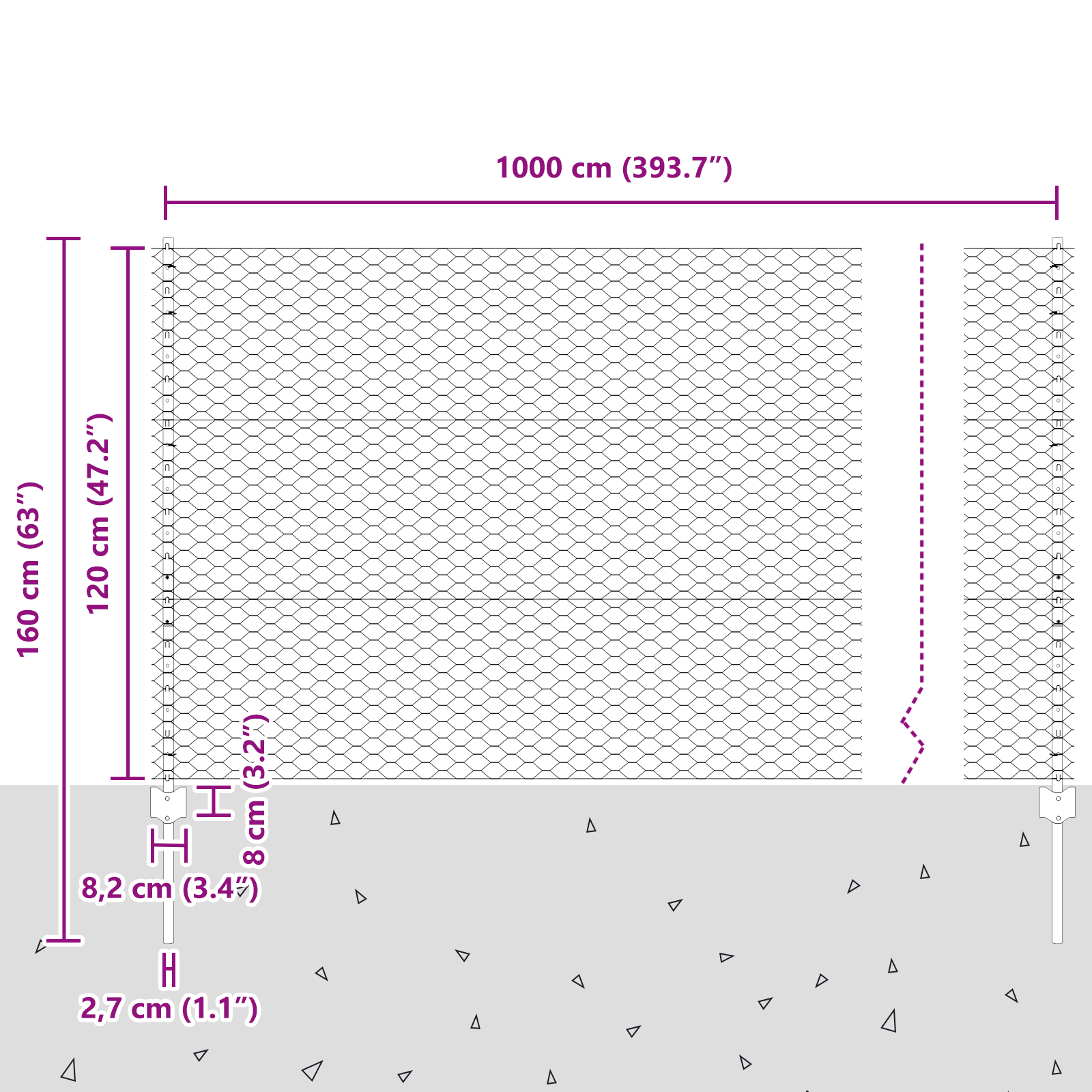 Stâlpi Gard  10 pcs U-Channel Gri 120 cm Oțel, Gard Hexagonal  Gri 1,2x10 m Oțel GartenMobel Dekor