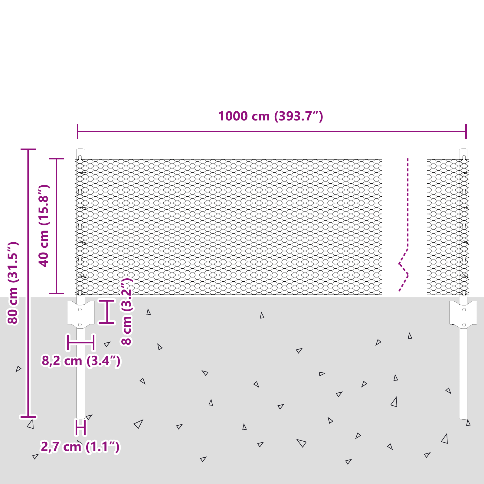 Stâlpi Gard  5 buc U-Channel Gri 40 cm Oțel, Gard Hexagonal  Gri 0.4x10 m Oțel GartenMobel Dekor