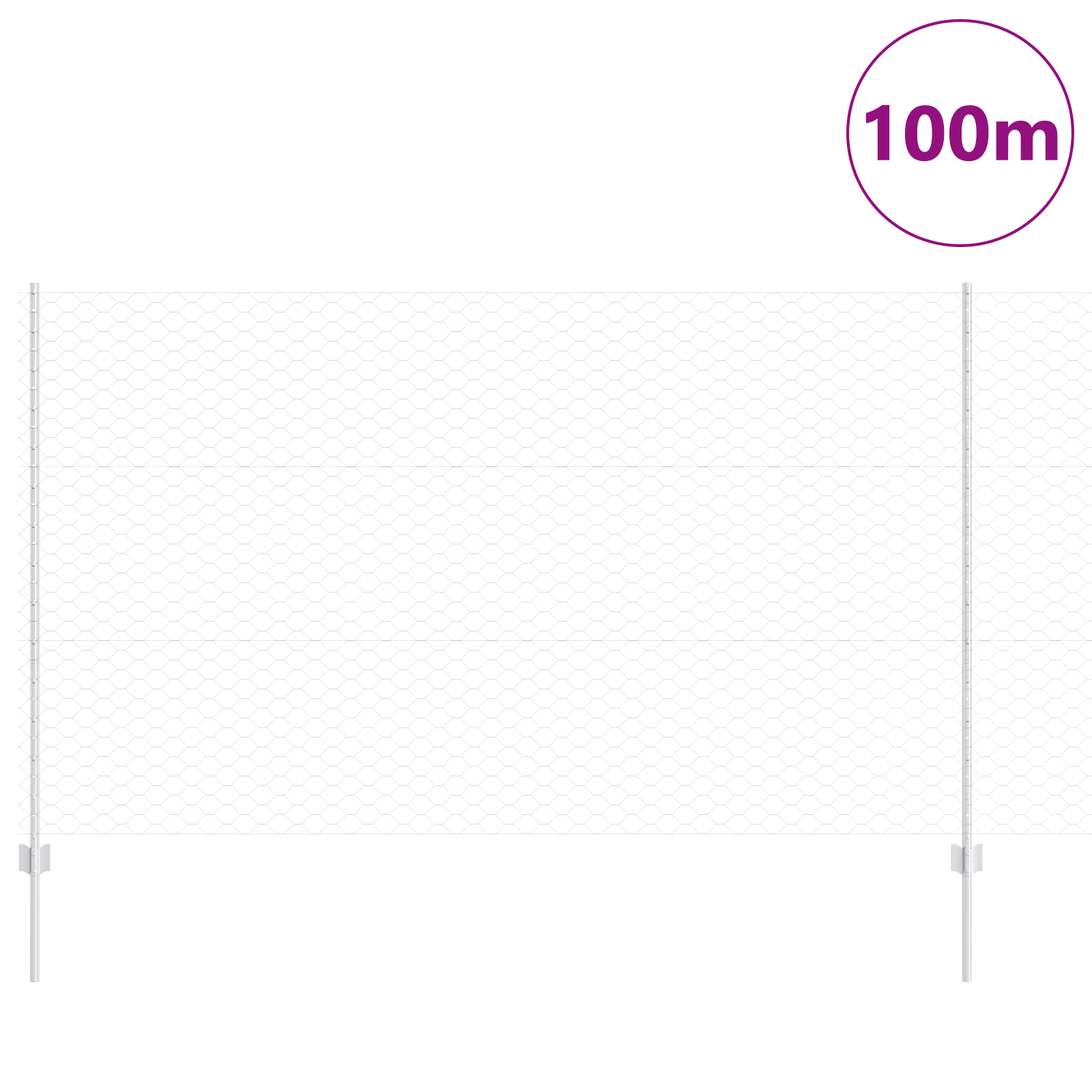 Stâlpi de gard  22 buc U-Channel 140 cm Oțel galvanizat, Gard hexagonal  1.4x100 m Oțel galvanizat GartenMobel Dekor