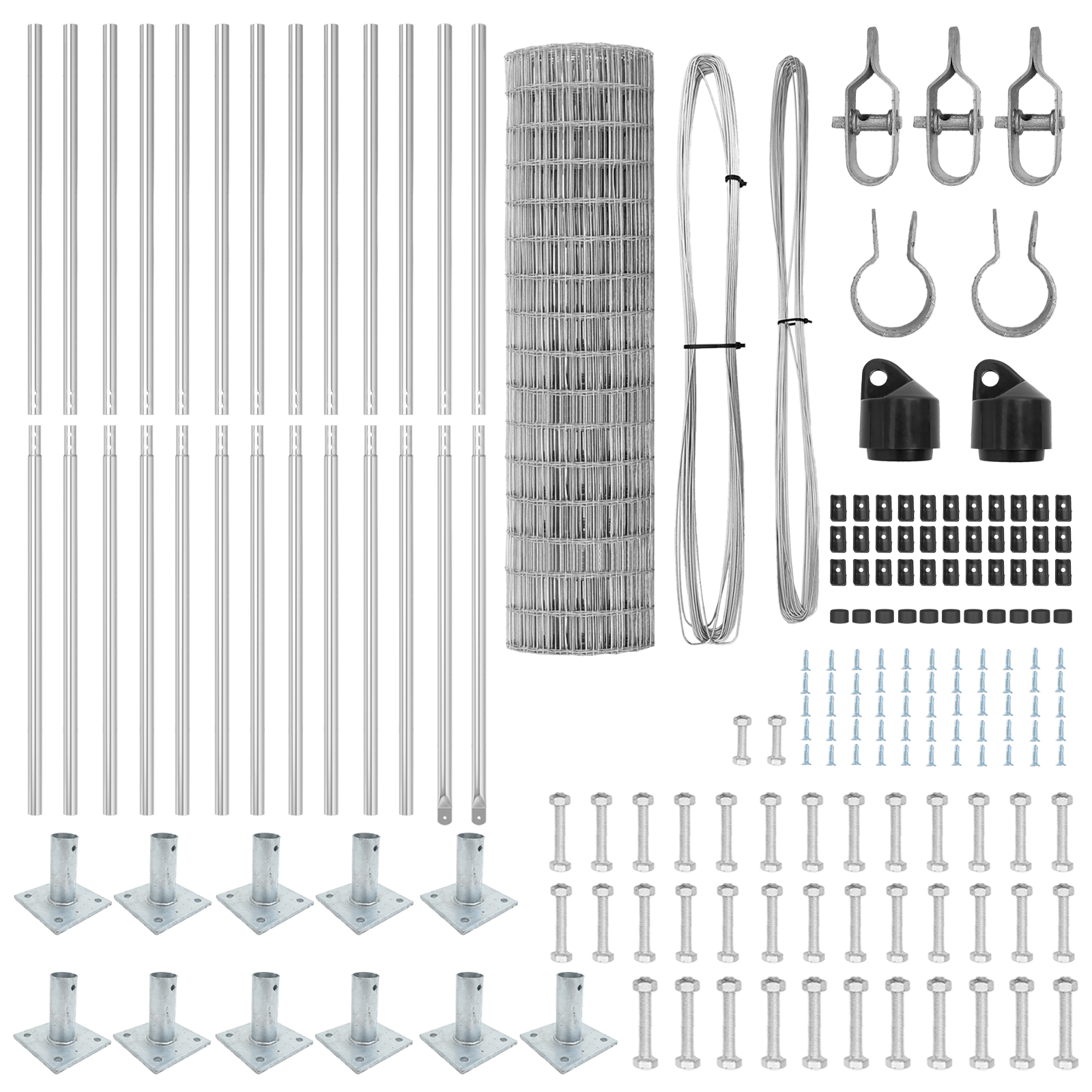 Euro Fence cu 13 stâlpi flanșați 1x25 m din oțel galvanizat GartenMobel Dekor