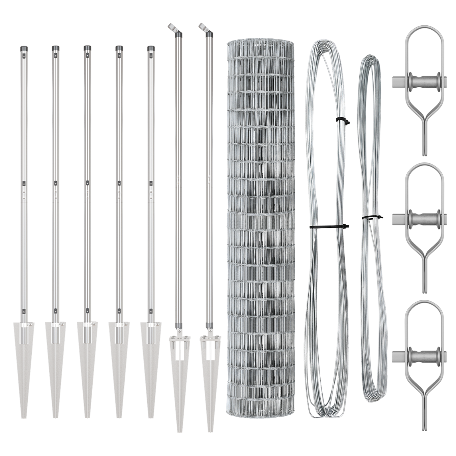 Gard Euro cu 7 Stâlpi cu Vârf 1.6x10 m Oțel Galvanizat GartenMobel Dekor