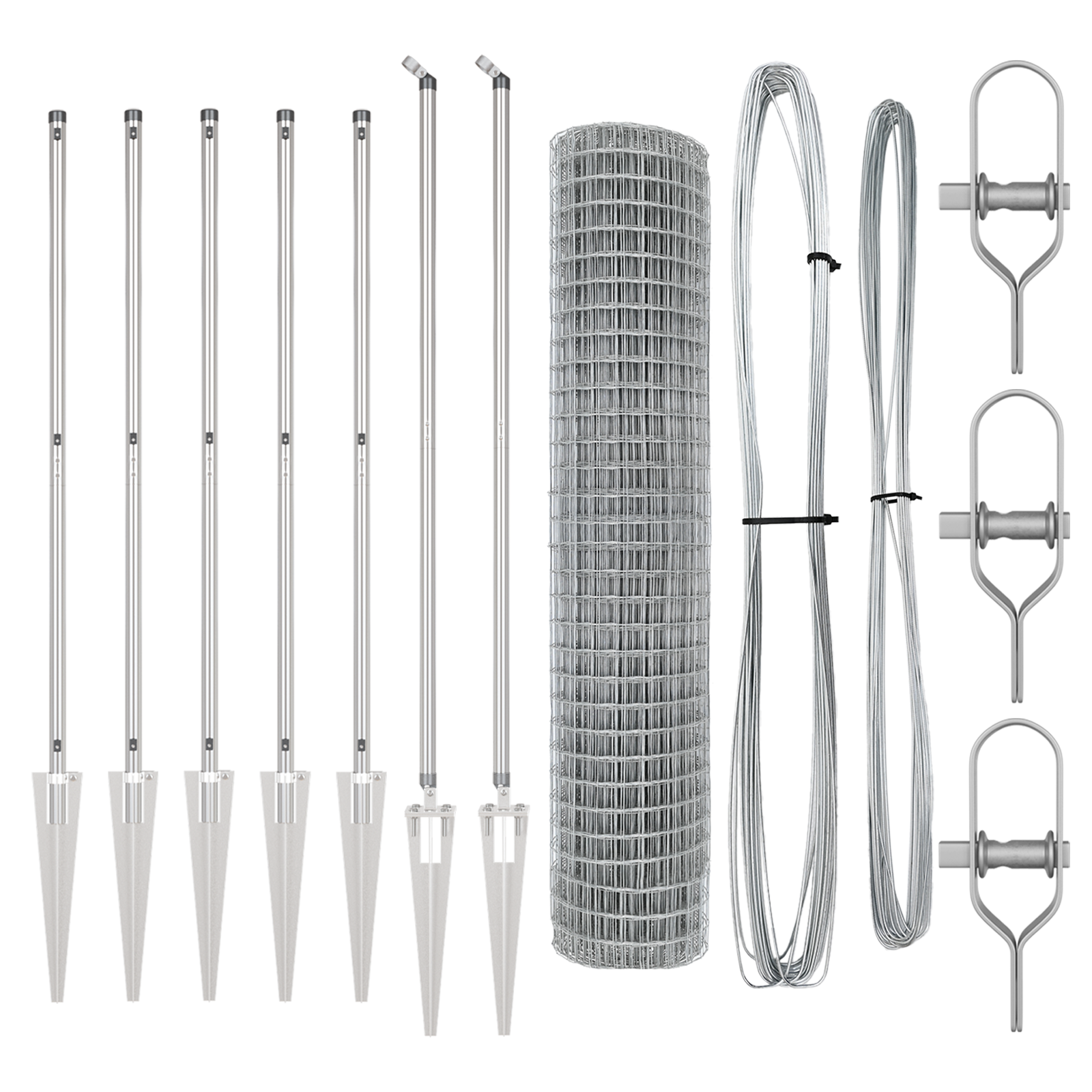 Gard Euro cu 7 stâlpi cu vârf 1.6x10 m Oțel galvanizat GartenMobel Dekor