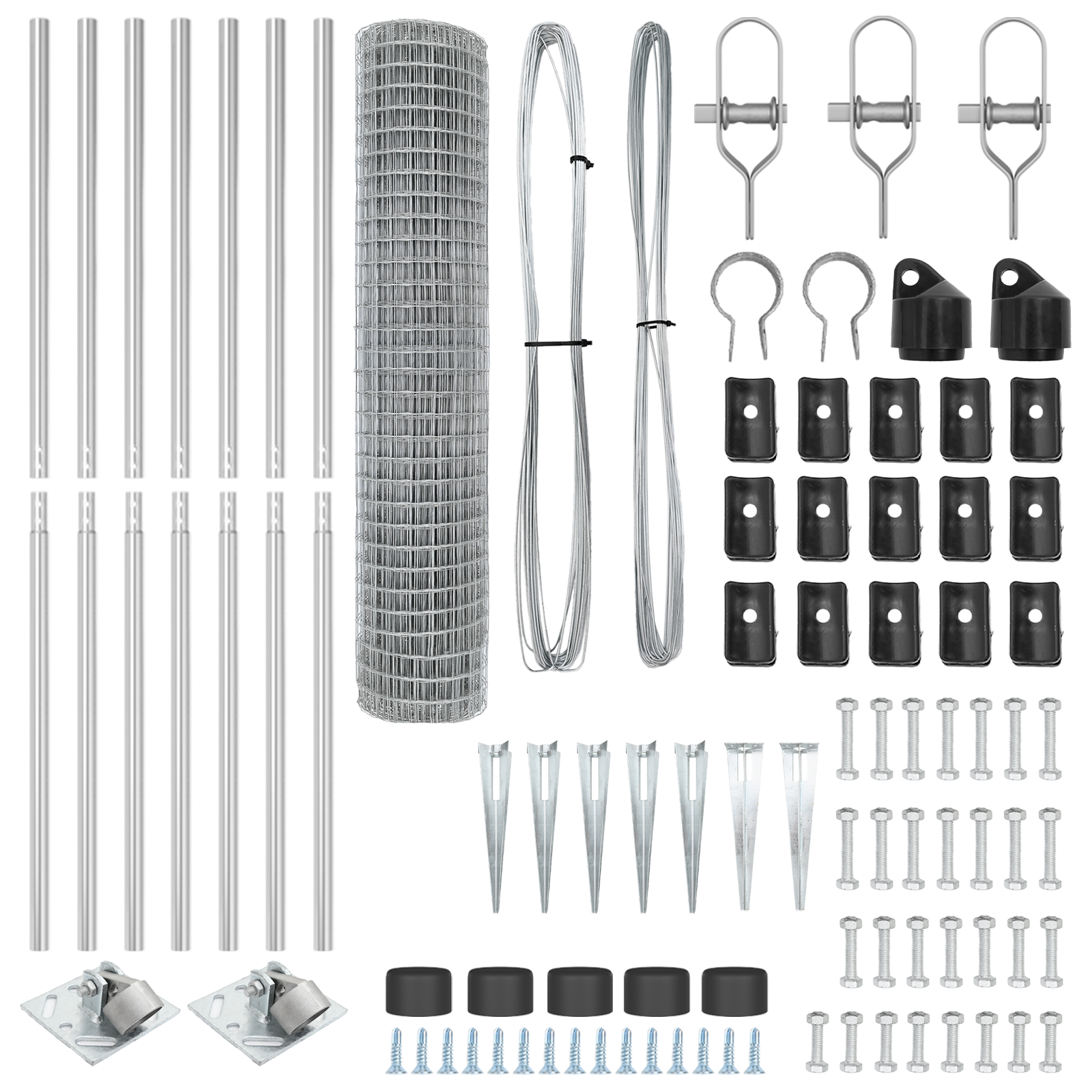 Gard Euro cu 7 stâlpi cu vârf 1.6x10 m Oțel galvanizat GartenMobel Dekor