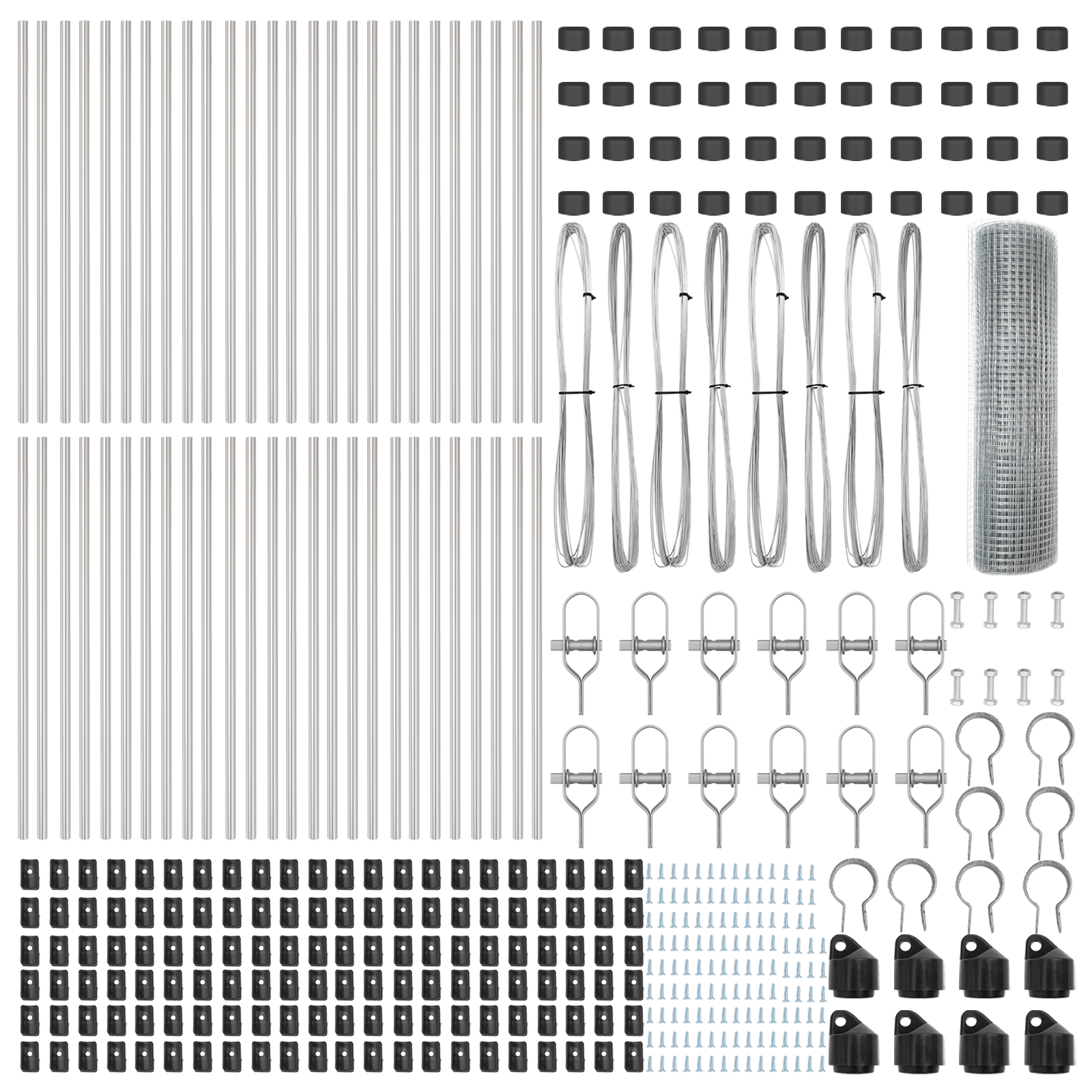 Împrejmuire din sârmă sudată cu 13 stâlpi 0.4x100 m din oțel galvanizat GartenMobel Dekor