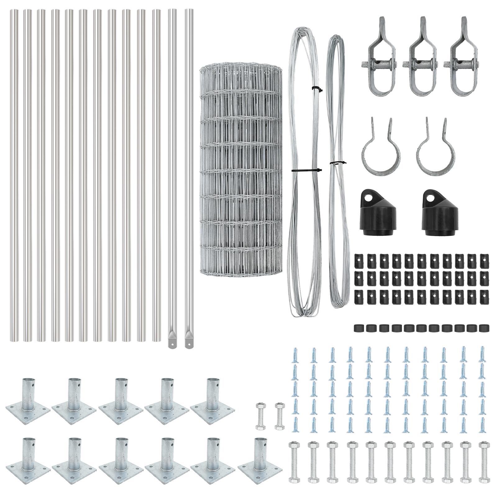 Împrejmuirea Euro cu 13 stâlpi flanșati 0.6x25 m din oțel galvanizat GartenMobel Dekor