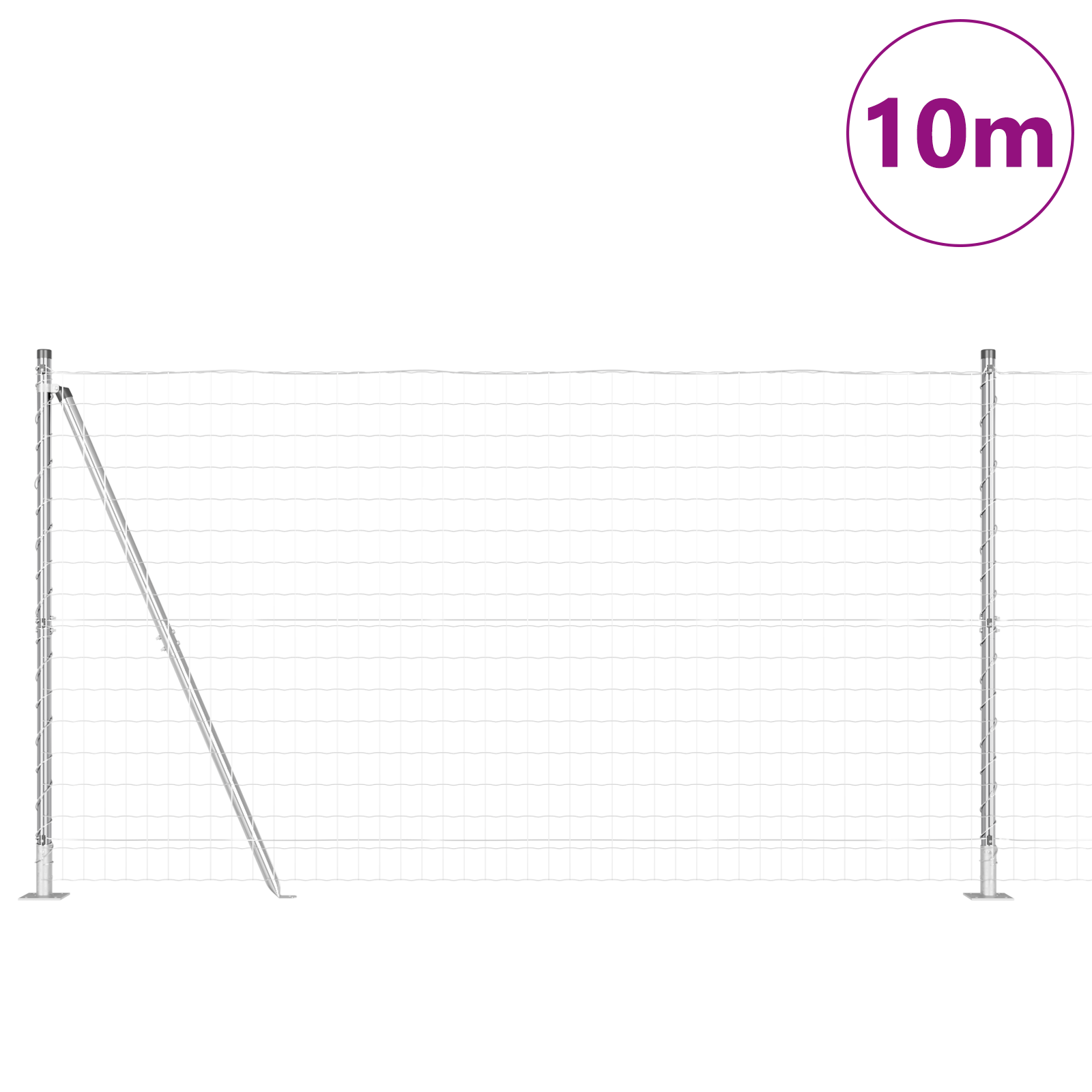 Împrejmuirea Euro cu 7 stâlpi flanșați 1.2x10 m Oțel galvanizat GartenMobel Dekor