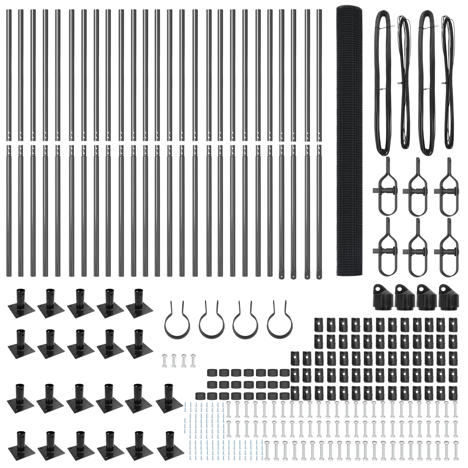 Gard din Sârmă Sudată cu 13 Stâlpi cu Flanșe Gri 1.5x50 m Oțel GartenMobel Dekor
