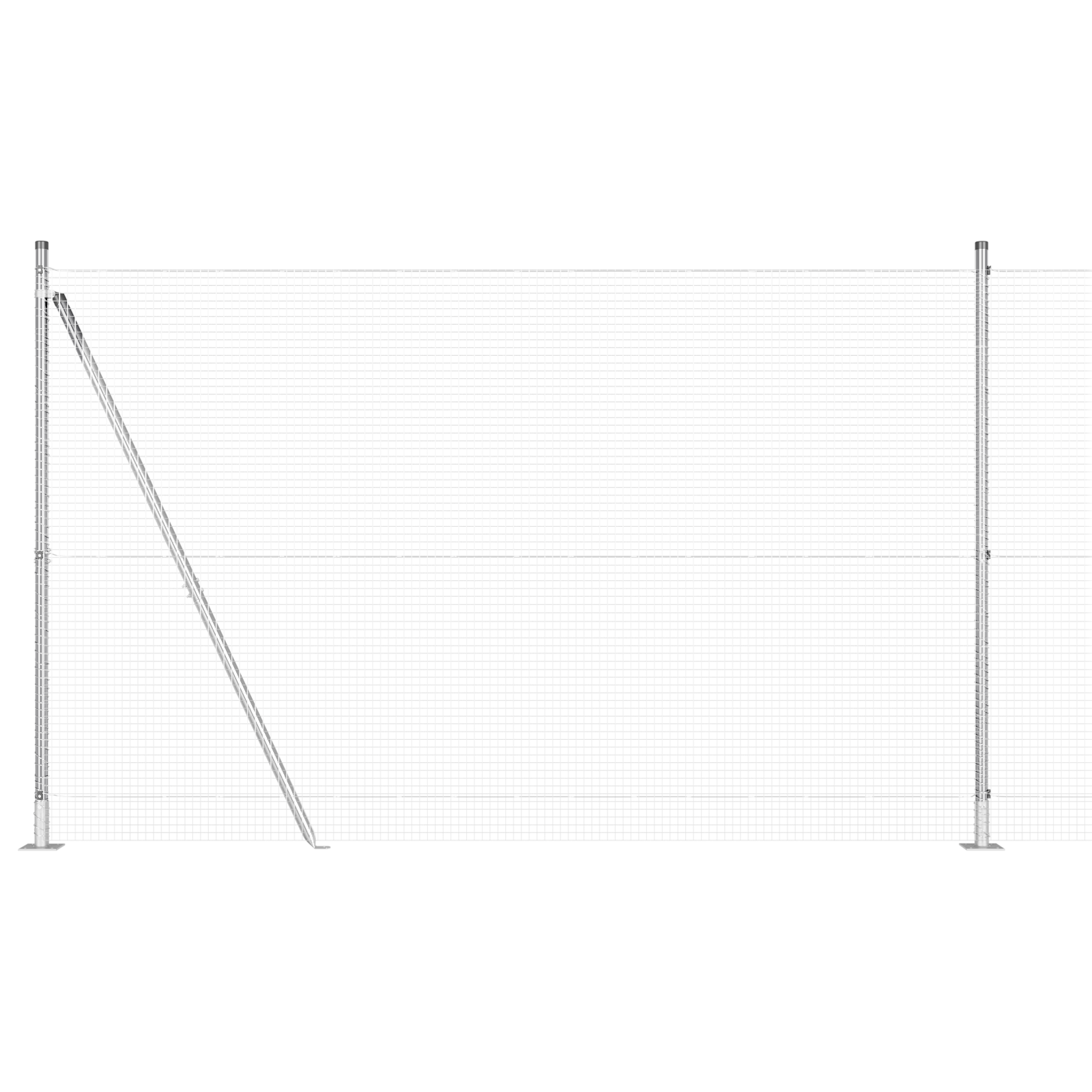 Gard din sârmă sudată cu 13 stâlpi flanșați 1.4x25 m Oțel galvanizat GartenMobel Dekor