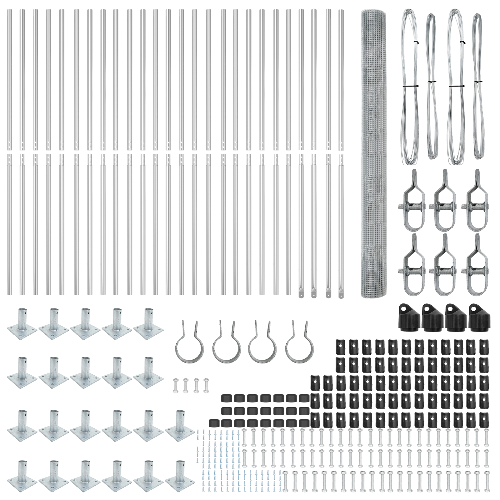 Gard din sârmă sudată cu 13 stâlpi flansați 1.4x50 m Oțel galvanizat GartenMobel Dekor