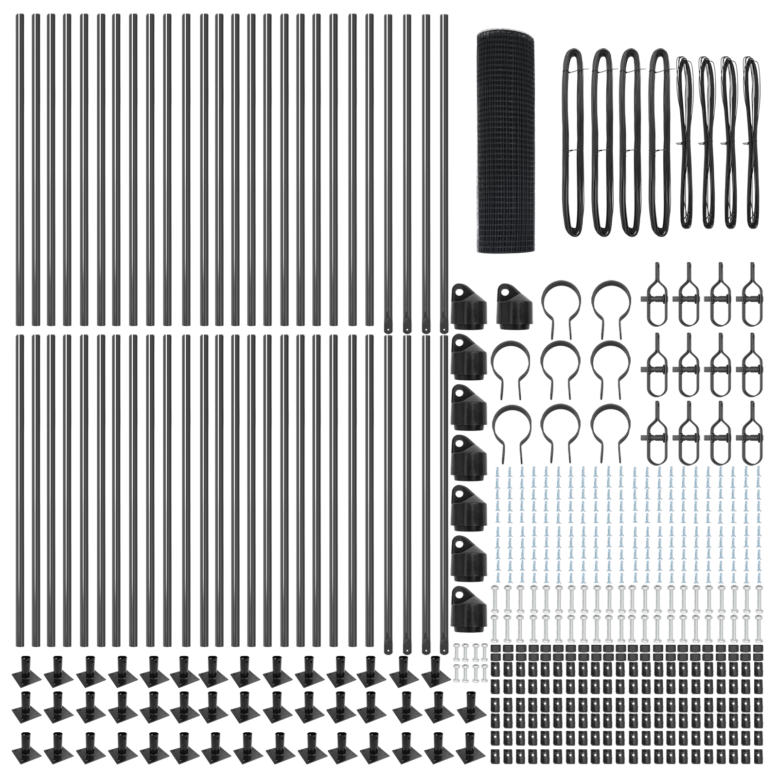 Gard din sârmă sudată cu 13 stâlpi flansați Gri 0.8x100 m Oțel GartenMobel Dekor