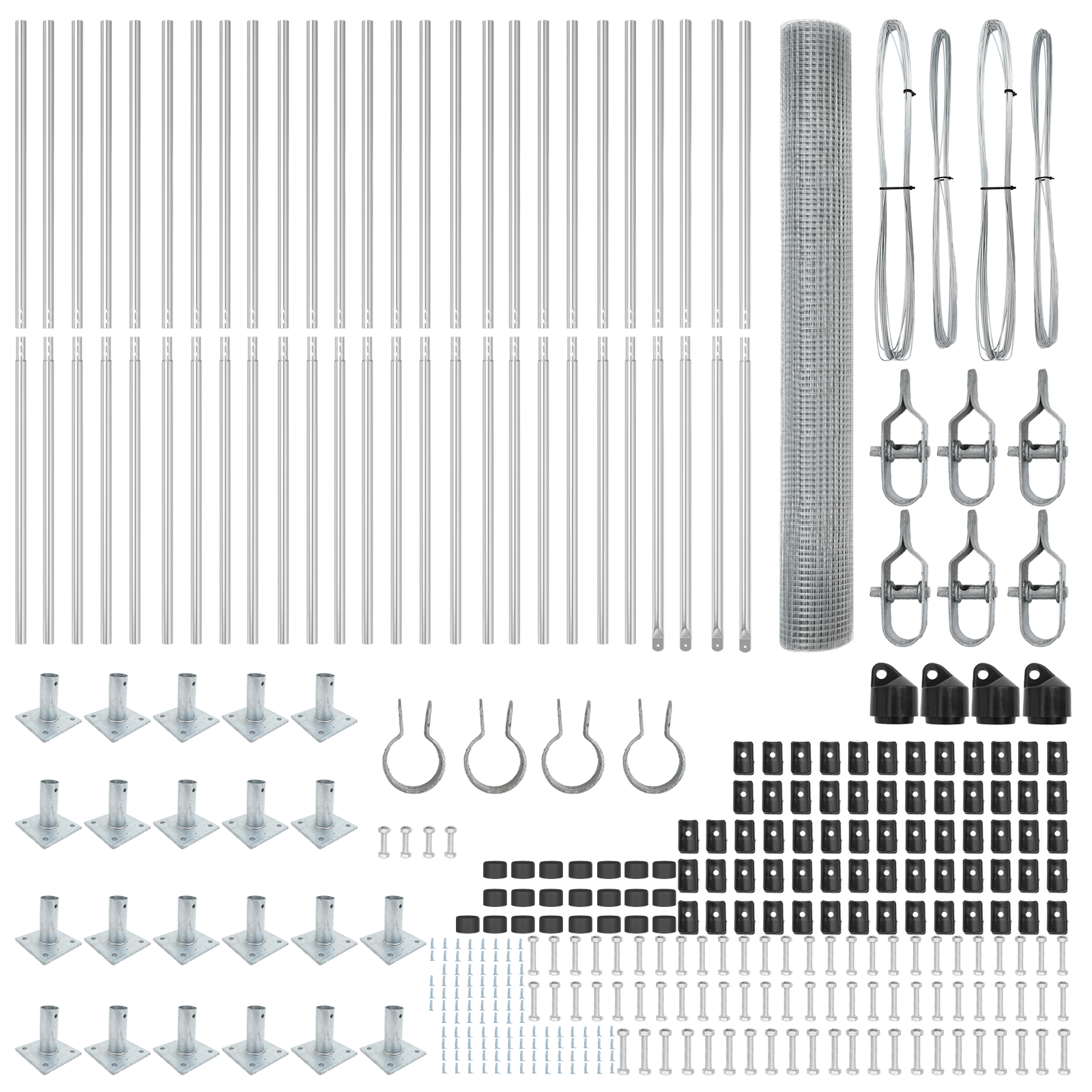 Împrejmuire Sudată cu 13 Stâlpi cu Flanșă 1.2x50 m Oțel Galvanizat GartenMobel Dekor