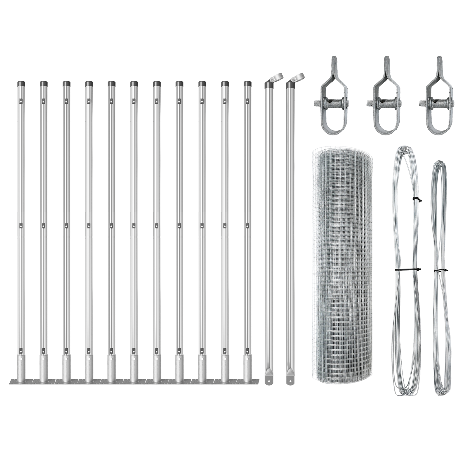 gard cu fir sudat cu 13 stâlpi flanșați 0.6x25 m din oțel galvanizat GartenMobel Dekor
