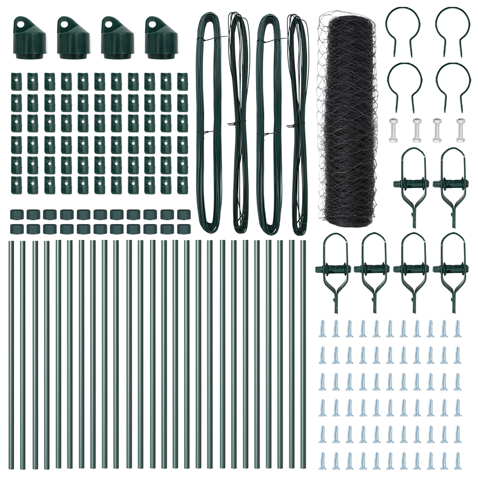 Gard Hexagonal  Gri 0.8x50 m Oțel, Stâlpi de Gard  13 buc Grene Ø32 mm 120 cm Oțel Galvanizat GartenMobel Dekor