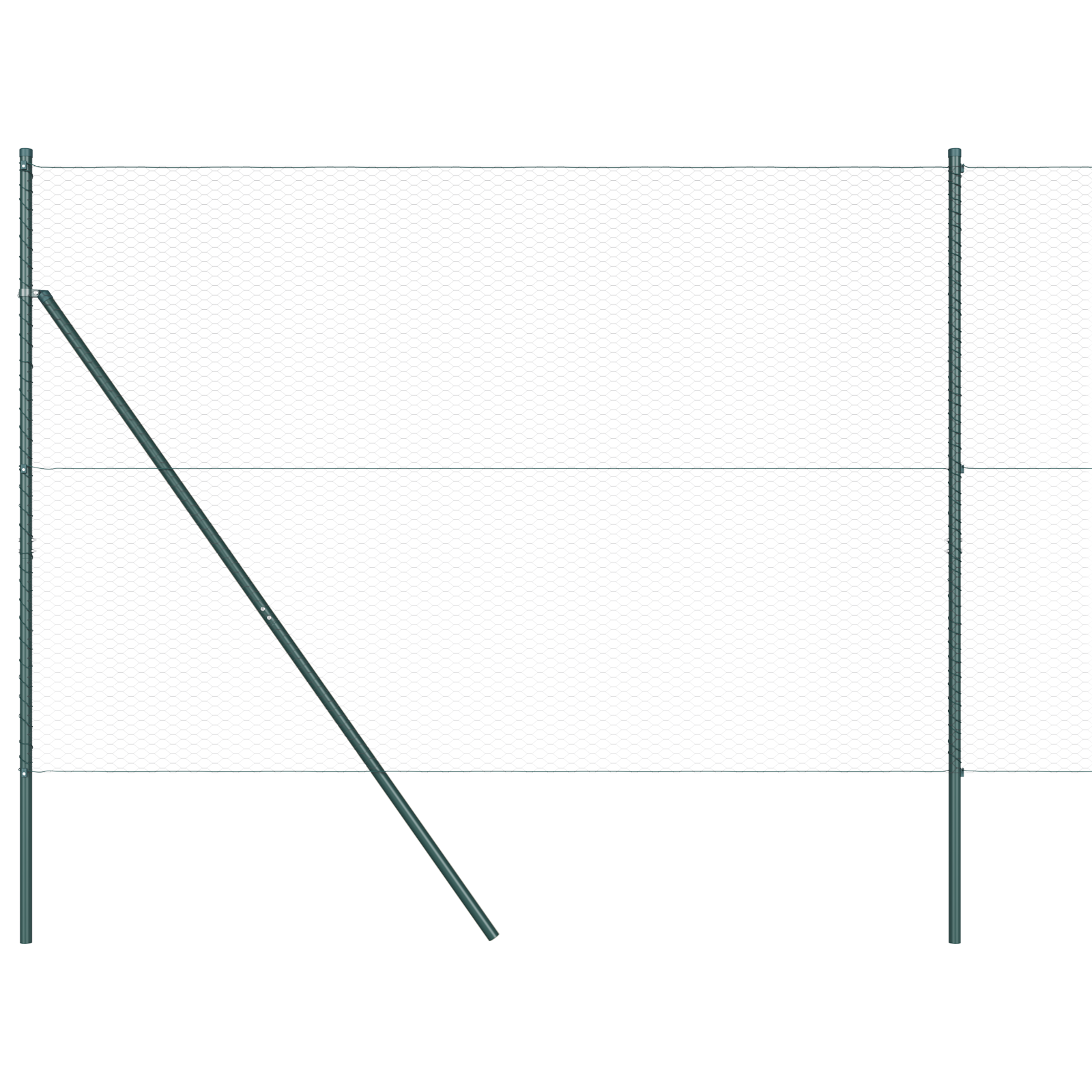 Gard Hexagonal Gri 1.5x100 m Oțel, Stâlpi de Gard 13 buc 200 cm Oțel Zincat Ø32 mm GartenMobel Dekor