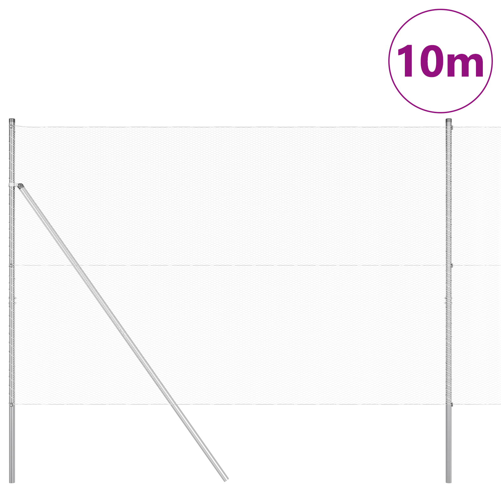Gard hexagonal 1.6x10 m Oțel galvanizat GartenMobel Dekor