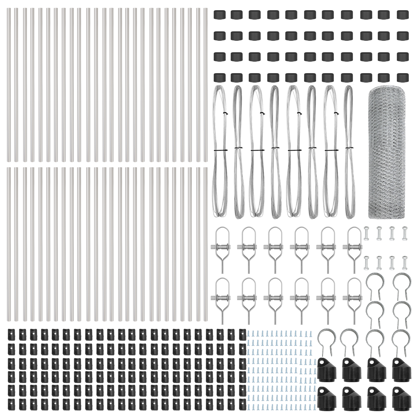 Gard Hexagon 0.6x100 m Oțel Galvanizat, Stâlpi Gard 13 buc Ø32 mm 100 cm Oțel Galvanizat GartenMobel Dekor