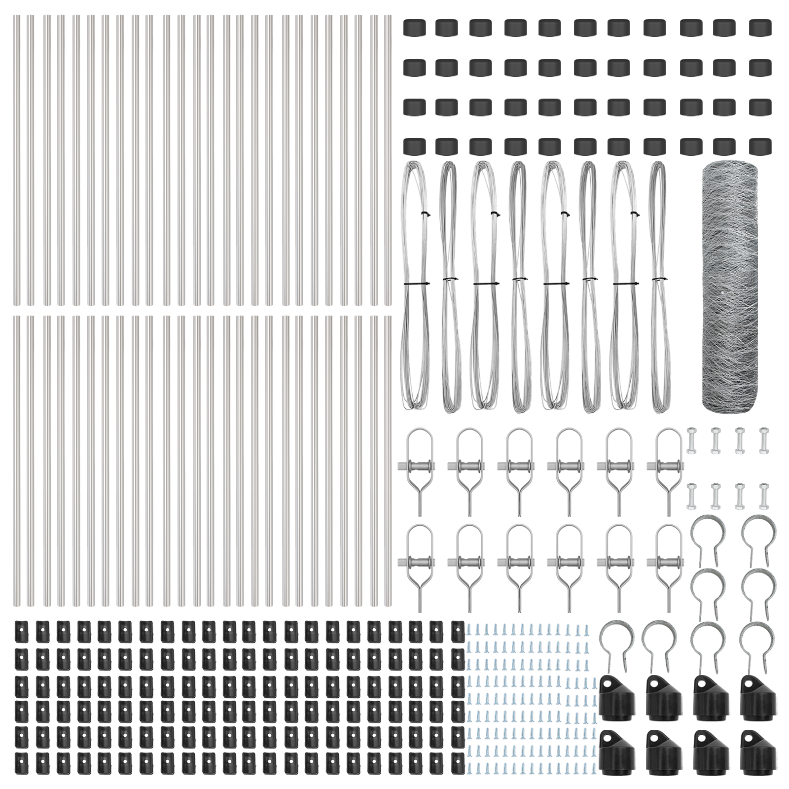 Gard Hexagonal 0.5x100 m Oțel Galvanizat, Stâlpi pentru Gard 13 pcs Ø32 mm 100 cm Oțel Galvanizat GartenMobel Dekor