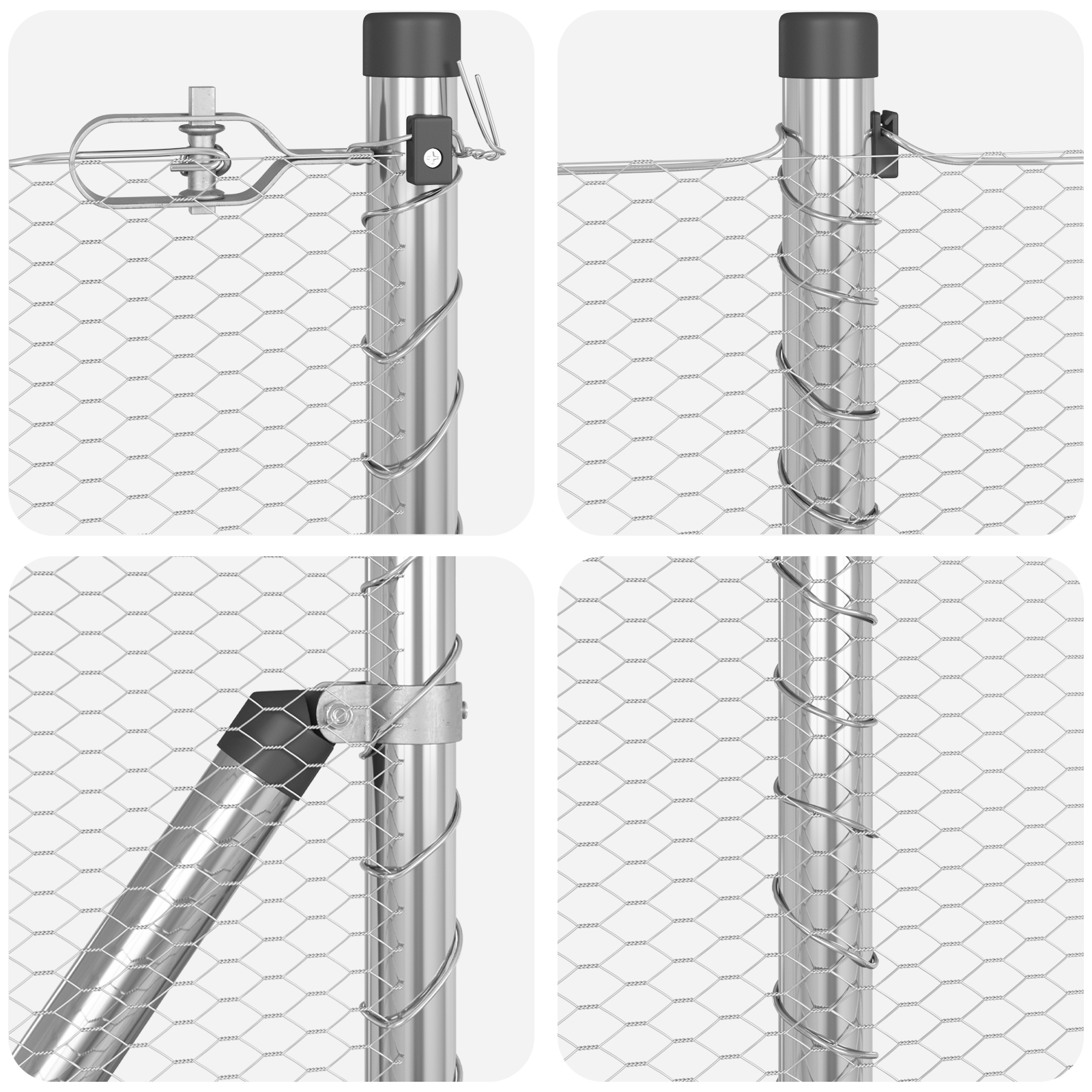Gard Hexagonal 0,8x50 m Oțel Galvanizat, Stâlpi Gard 13 buc Ø32 mm 120 cm Oțel Galvanizat GartenMobel Dekor