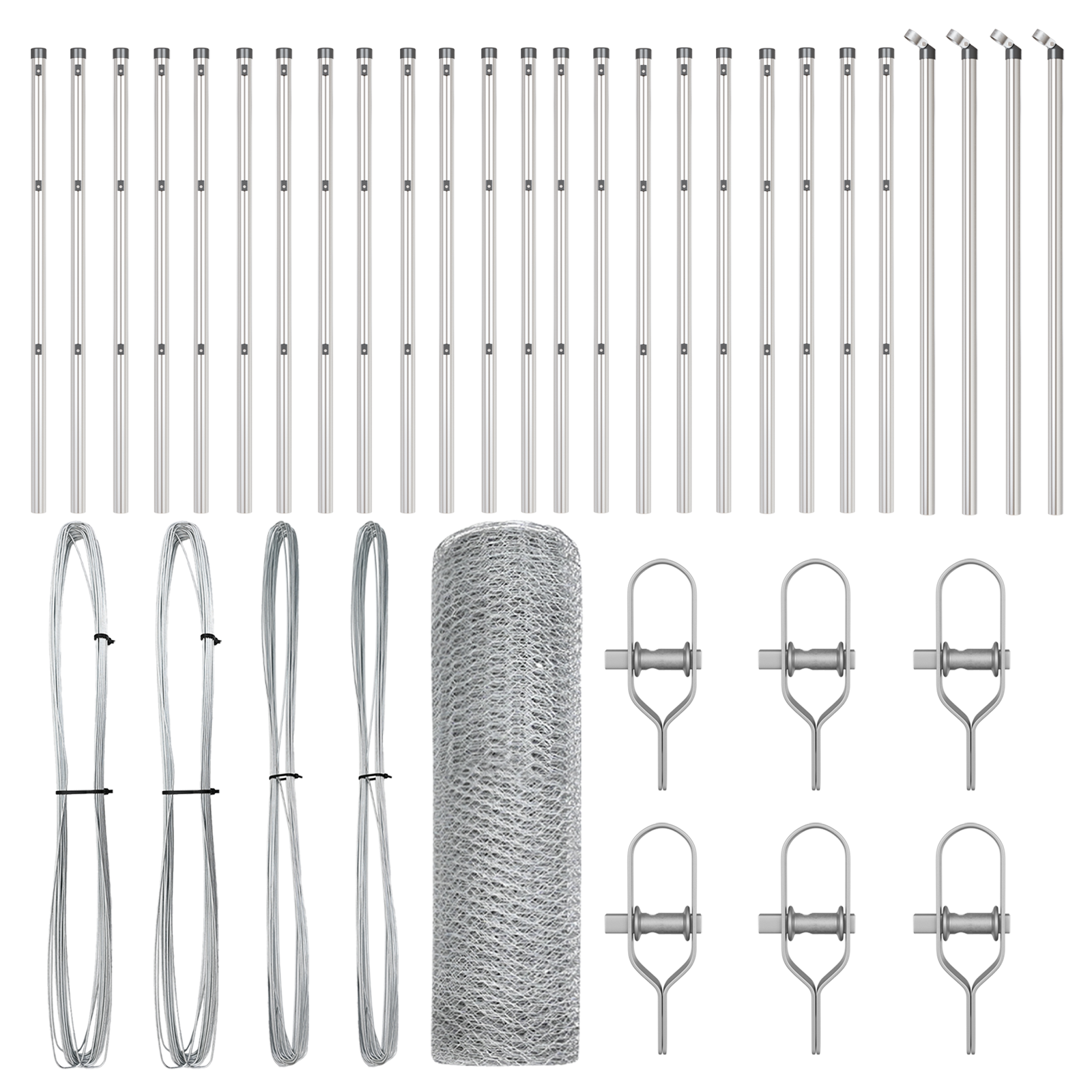 Gard Hexagonal 0,8x50 m Oțel Galvanizat, Stâlpi Gard 13 buc Ø32 mm 120 cm Oțel Galvanizat GartenMobel Dekor