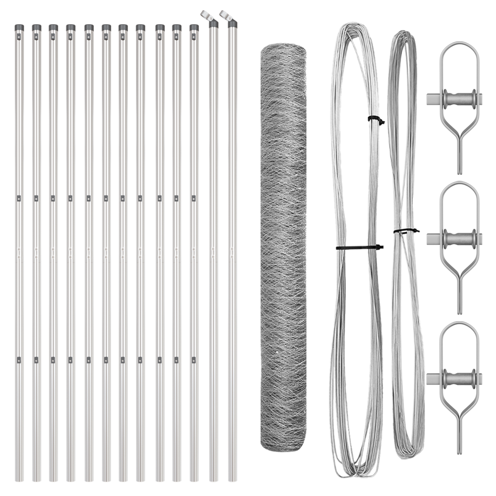 Gard Hexagonal 1.4x25 m Oțel Galvanizat, Stâlpi de Gard 13 pcs Ø32 mm 190 cm Oțel Galvanizat GartenMobel Dekor