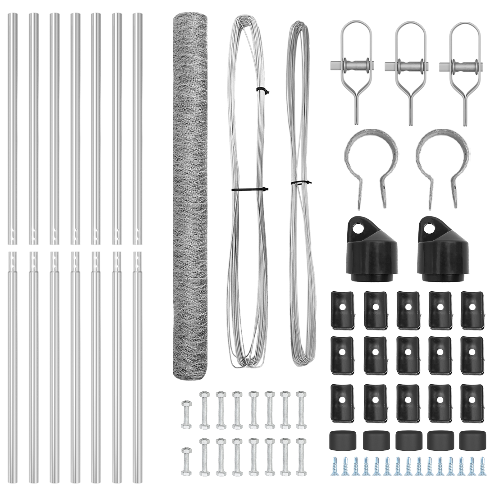Gard Hexagonal  1.5x10 m Oțel Galvanizat, Stâlpi de Gard  7 buc Ø32 mm 200 cm Oțel Galvanizat GartenMobel Dekor