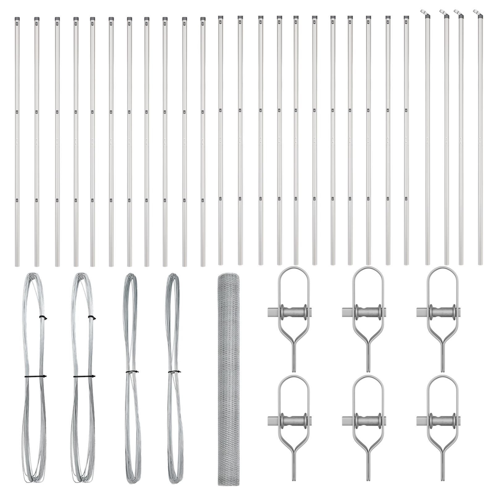 Gard Hexagonal  1.5x50 m Oțel Galvanizat, Stâlpi de Gard  13 pcs Ø32 mm 200 cm Oțel Galvanizat GartenMobel Dekor