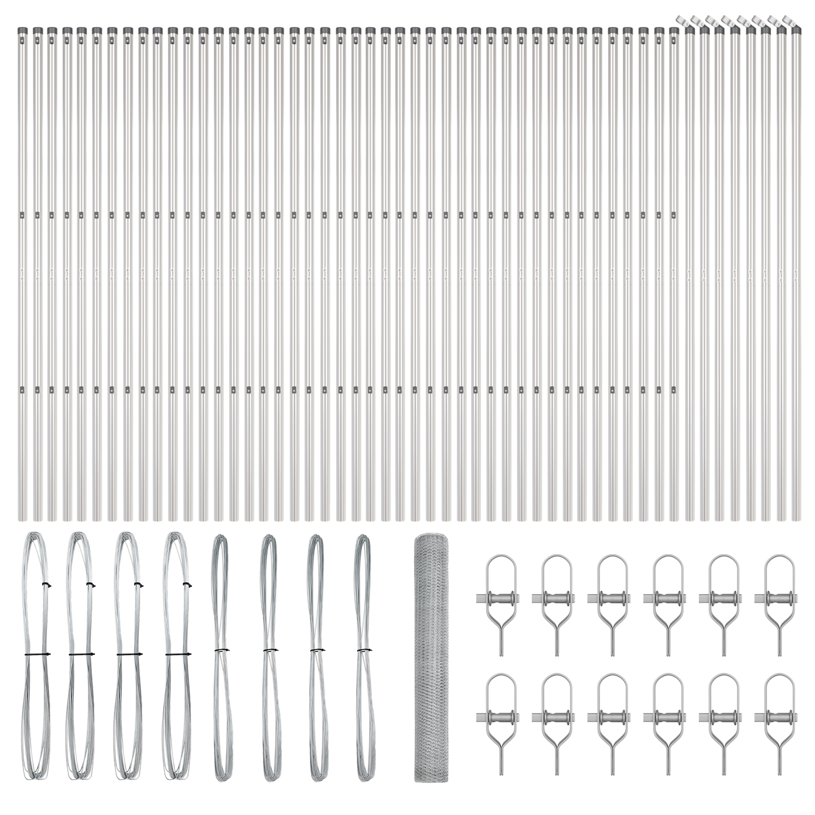Gard Hexagonal  1x100 m Oțel Galvanizat, Stâlpi de Gard  13 buc Ø32 mm 150 cm Oțel Galvanizat GartenMobel Dekor