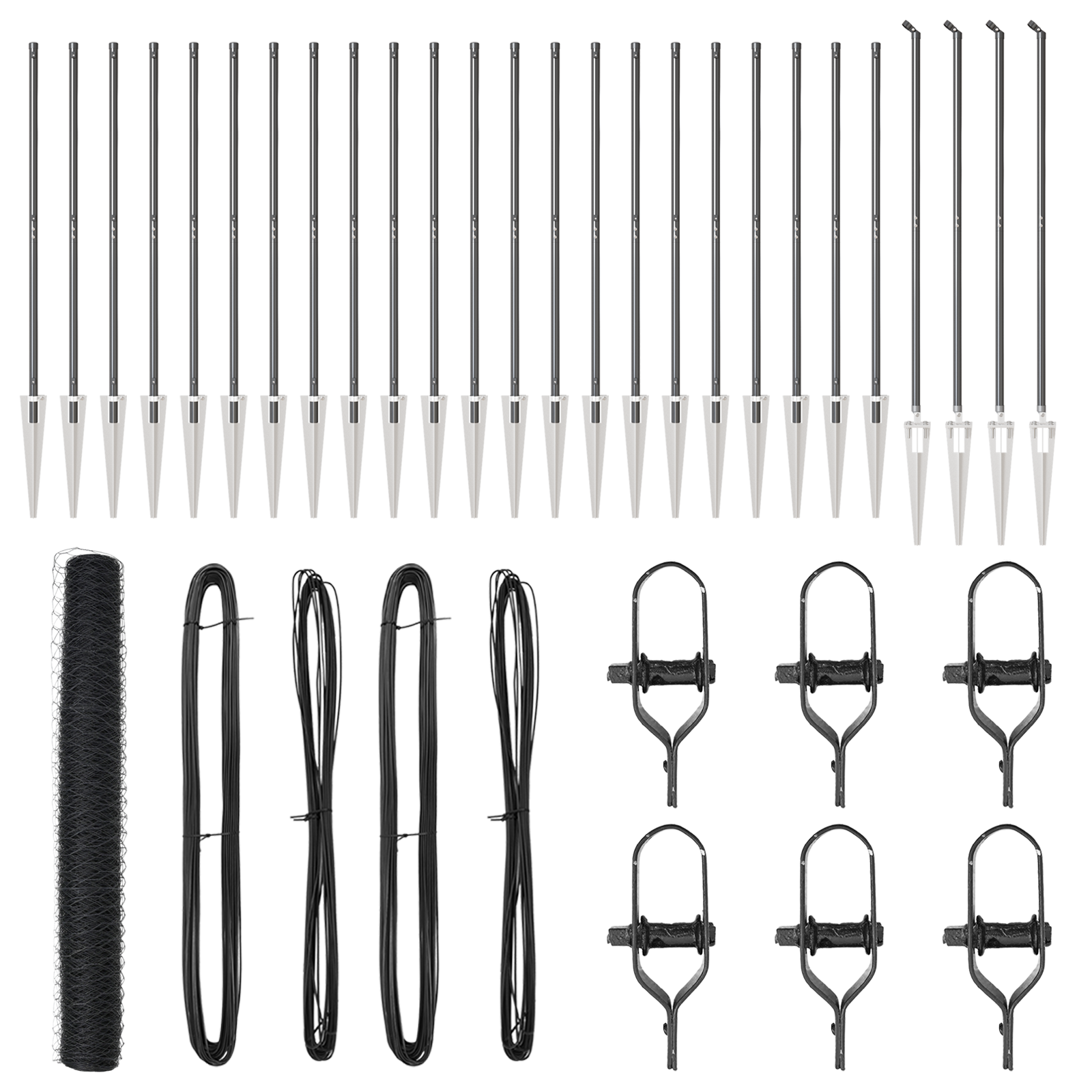 Gard Hexagonal Gri 1,2x50 m Oțel, Paloșe cu Spike 13 pcs Ø32 mm 140 cm Oțel Galvanizat GartenMobel Dekor