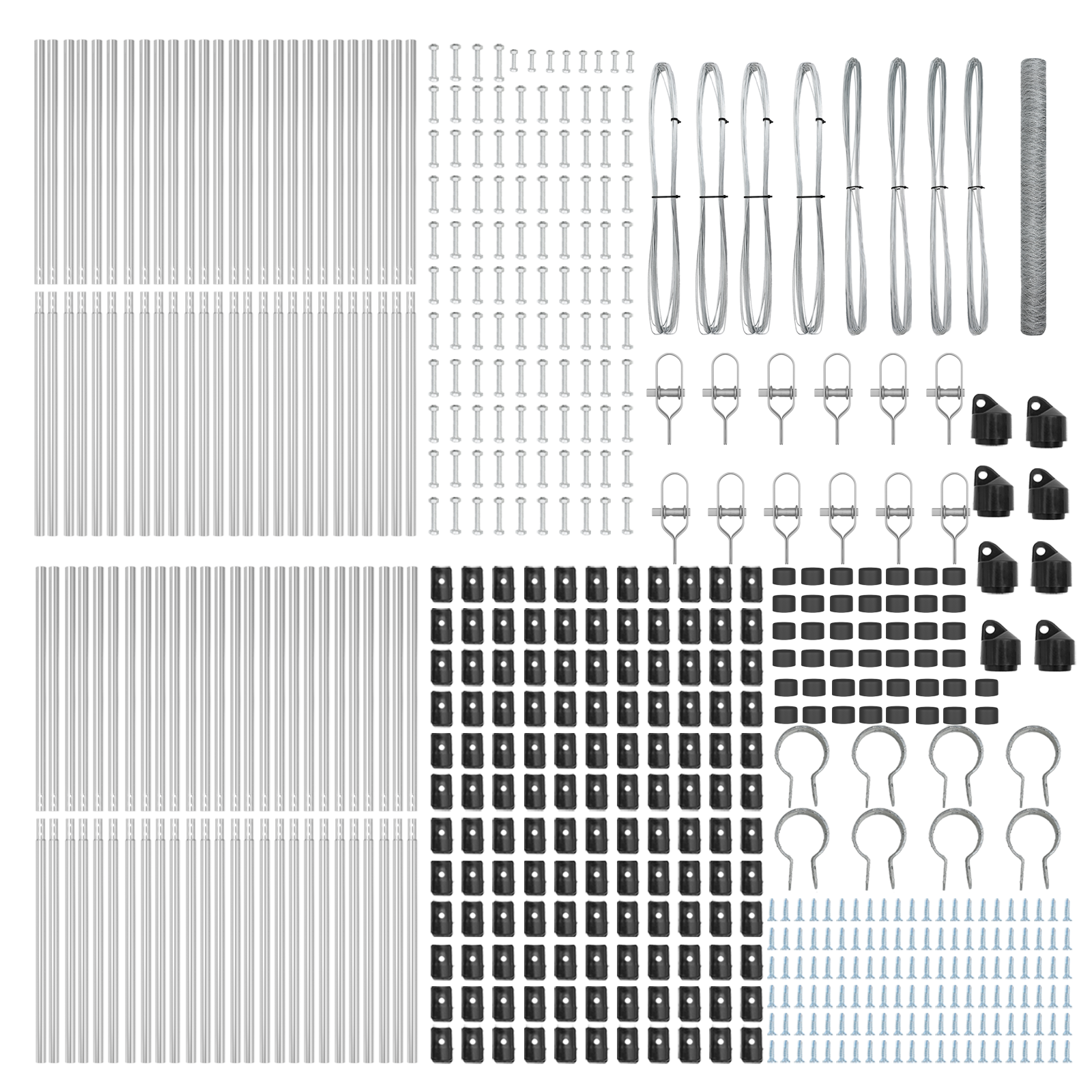 Gard hexagonal 1.5x100 m din oțel galvanizat, Stâlpi de gard 13 pcs Ø32 mm 200 cm din oțel galvanizat GartenMobel Dekor