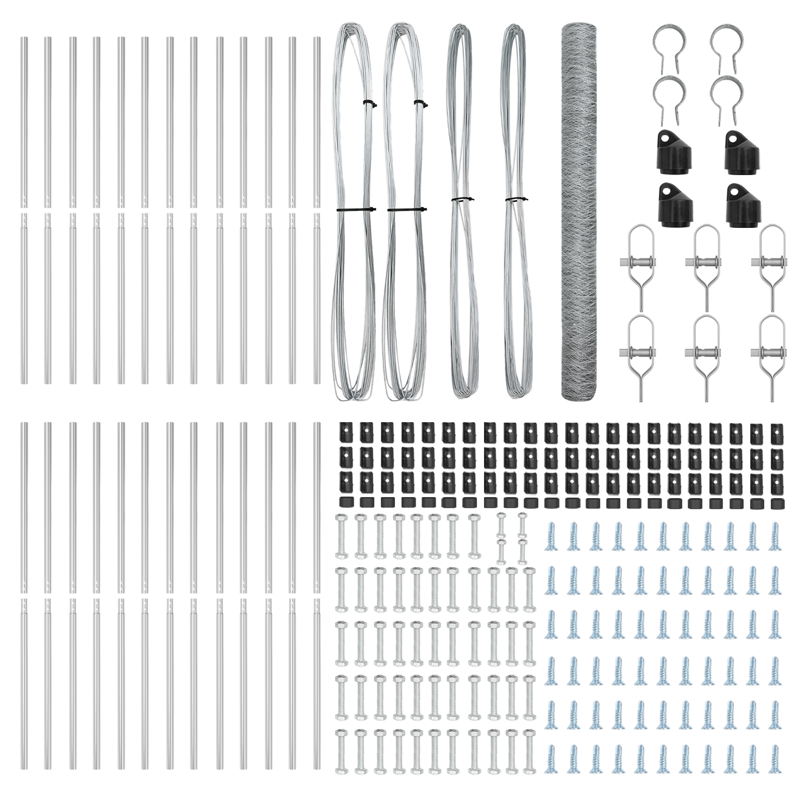Împrejmuire Hexagonală  1,6x50 m Oțel galvanizat, Stâlpi de împrejmuire  13 buc Ø32 mm 210 cm Oțel galvanizat GartenMobel Dekor