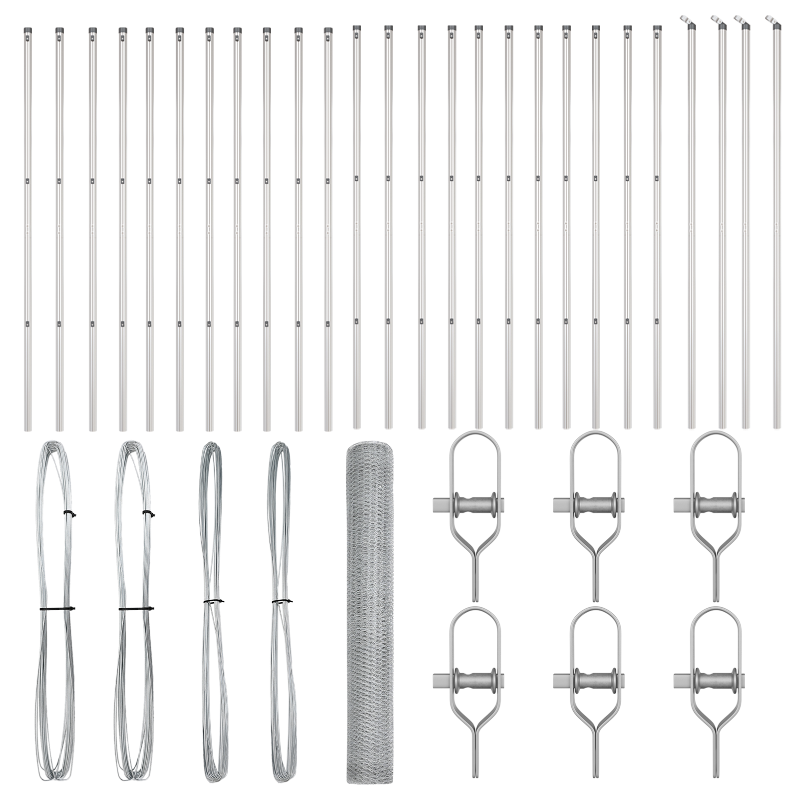 Îngrădire Hexagonală 1.4x50 m Oțel Galvanizat, Stâlpi pentru îngrădire 13 buc Ø32 mm 190 cm Oțel Galvanizat GartenMobel Dekor