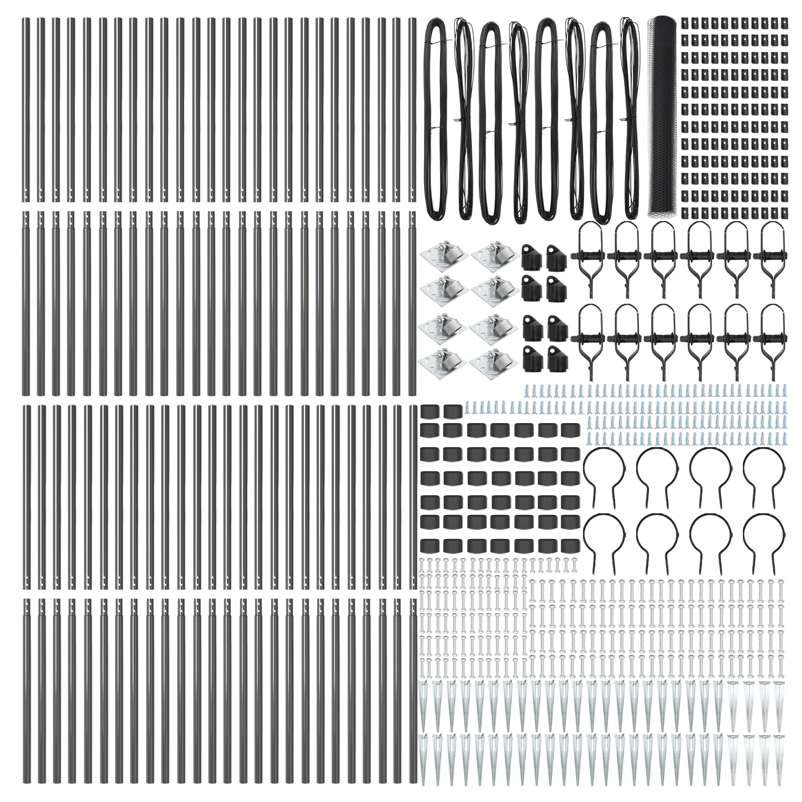 Zid Hexagon  Gri 1.2x100 m Oțel, Stâlpi de Împrejmuire  cu Spike 13 pcs Ø32 mm 140 cm Oțel Zincat GartenMobel Dekor