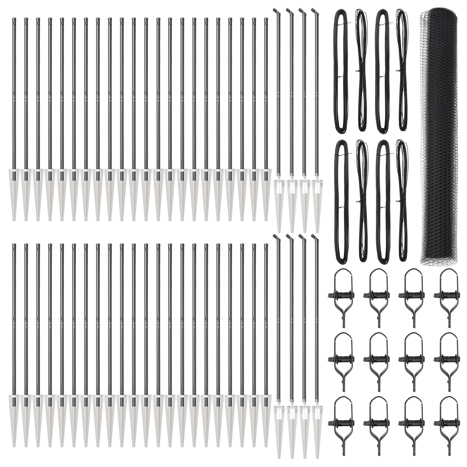 Zid Hexagon  Gri 1.2x100 m Oțel, Stâlpi de Împrejmuire  cu Spike 13 pcs Ø32 mm 140 cm Oțel Zincat GartenMobel Dekor