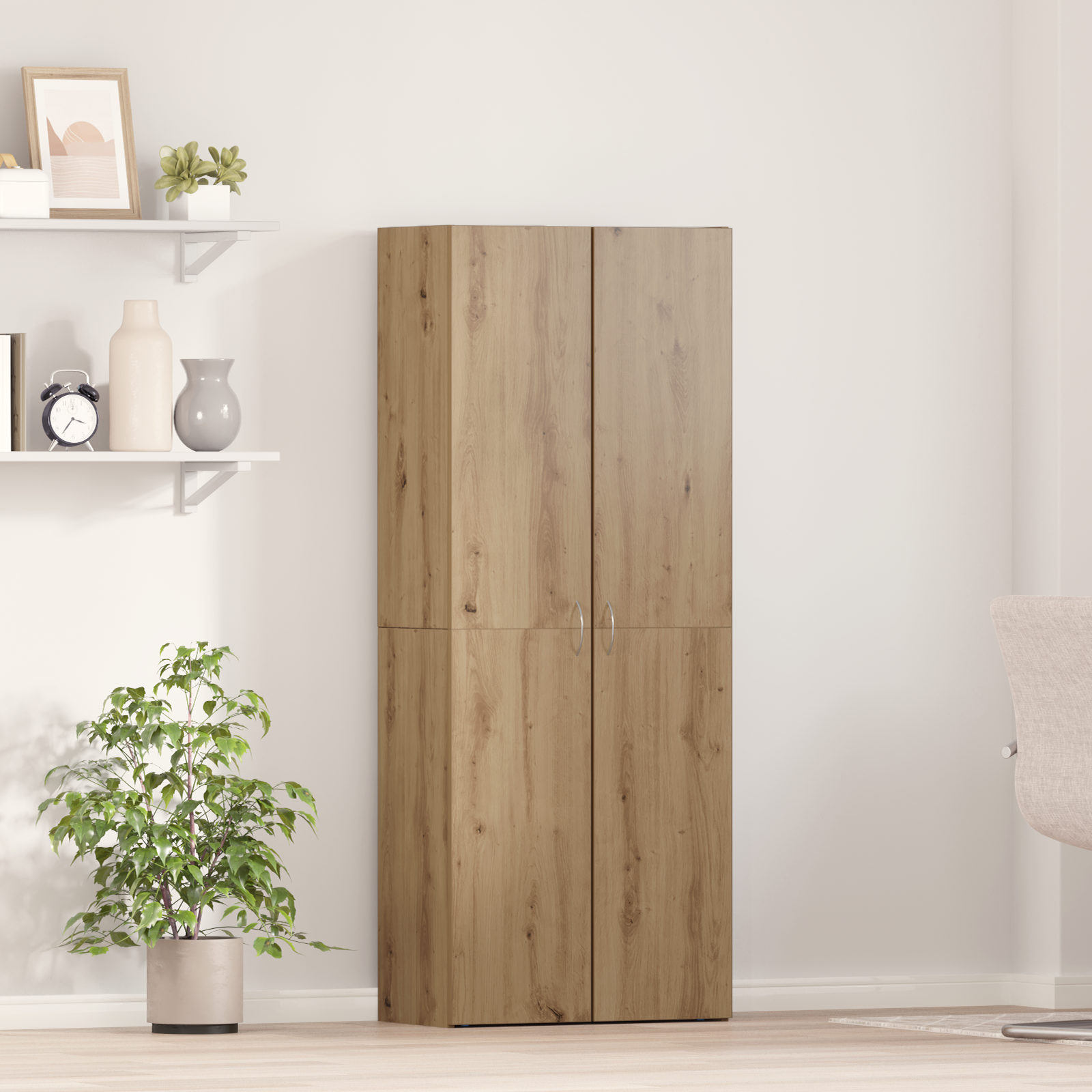 Dulap de Birou Set de 2 Stejar Artisan Lemn ingineresc GartenMobel Dekor