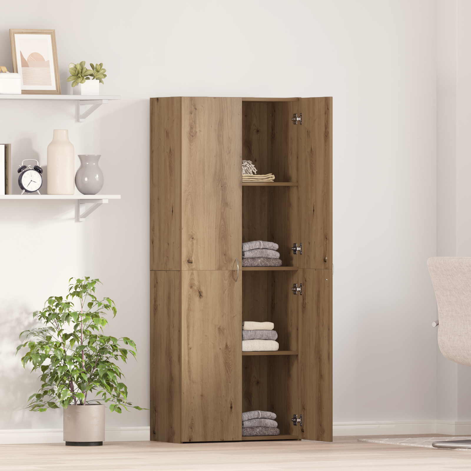 Dulap de Birou Set de 2 Stejar Artisan Lemn ingineresc GartenMobel Dekor