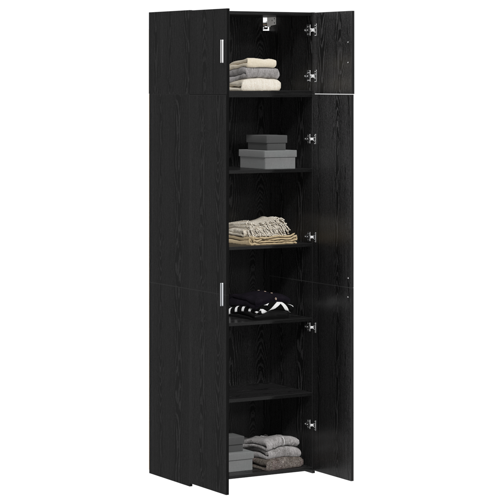 Dulap de depozitare  Stejar Negru 70x42.5x225 cm Lemn prelucrat, Dulap de perete  Stejar Negru 70x42.5x40 cm Lemn prelucrat GartenMobel Dekor
