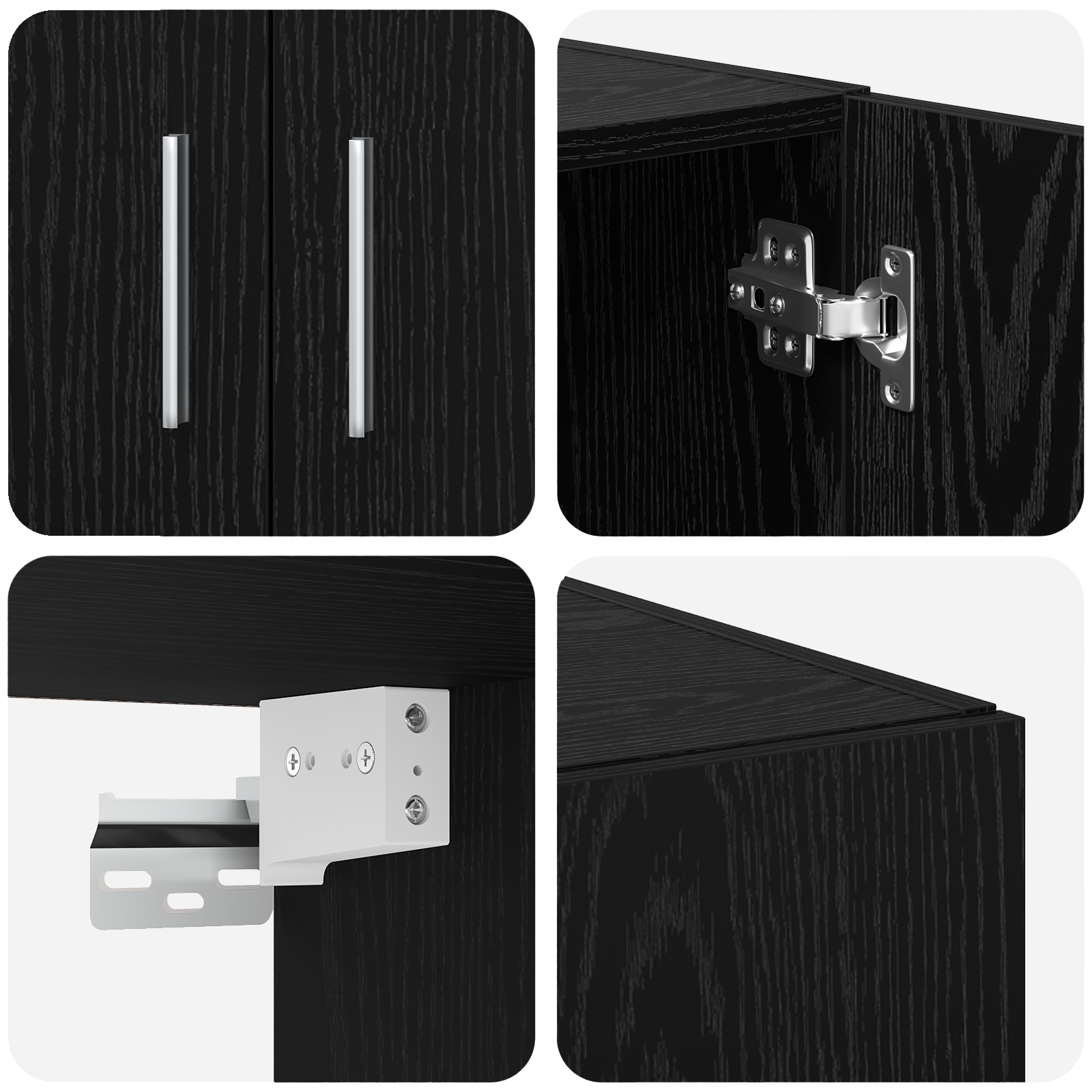 Dulap de depozitare  Stejar Negru 70x42.5x225 cm Lemn prelucrat, Dulap de perete  Stejar Negru 70x42.5x40 cm Lemn prelucrat GartenMobel Dekor