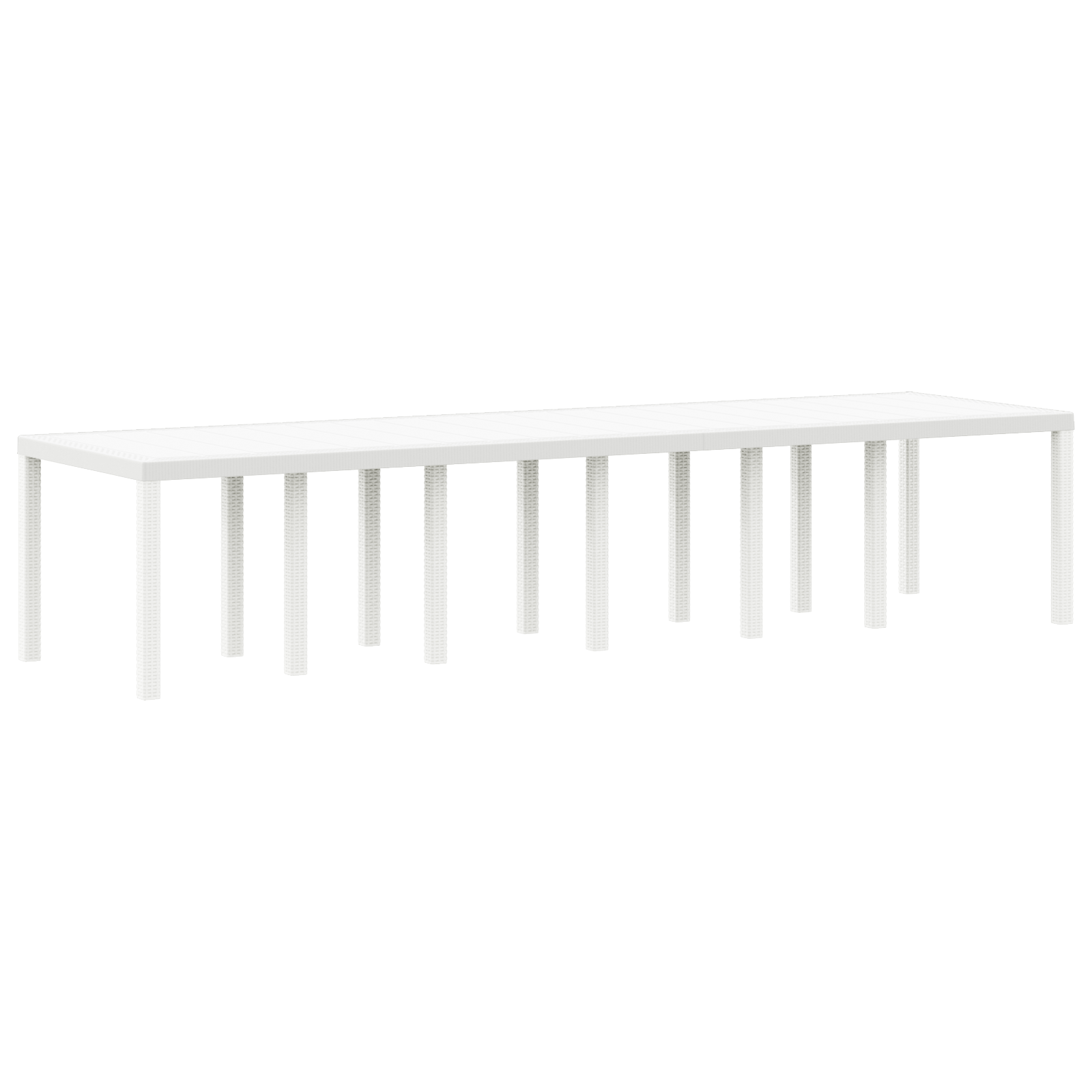 Masă de Grădină Albă 350x100x73 cm Poly Rattan GartenMobel Dekor