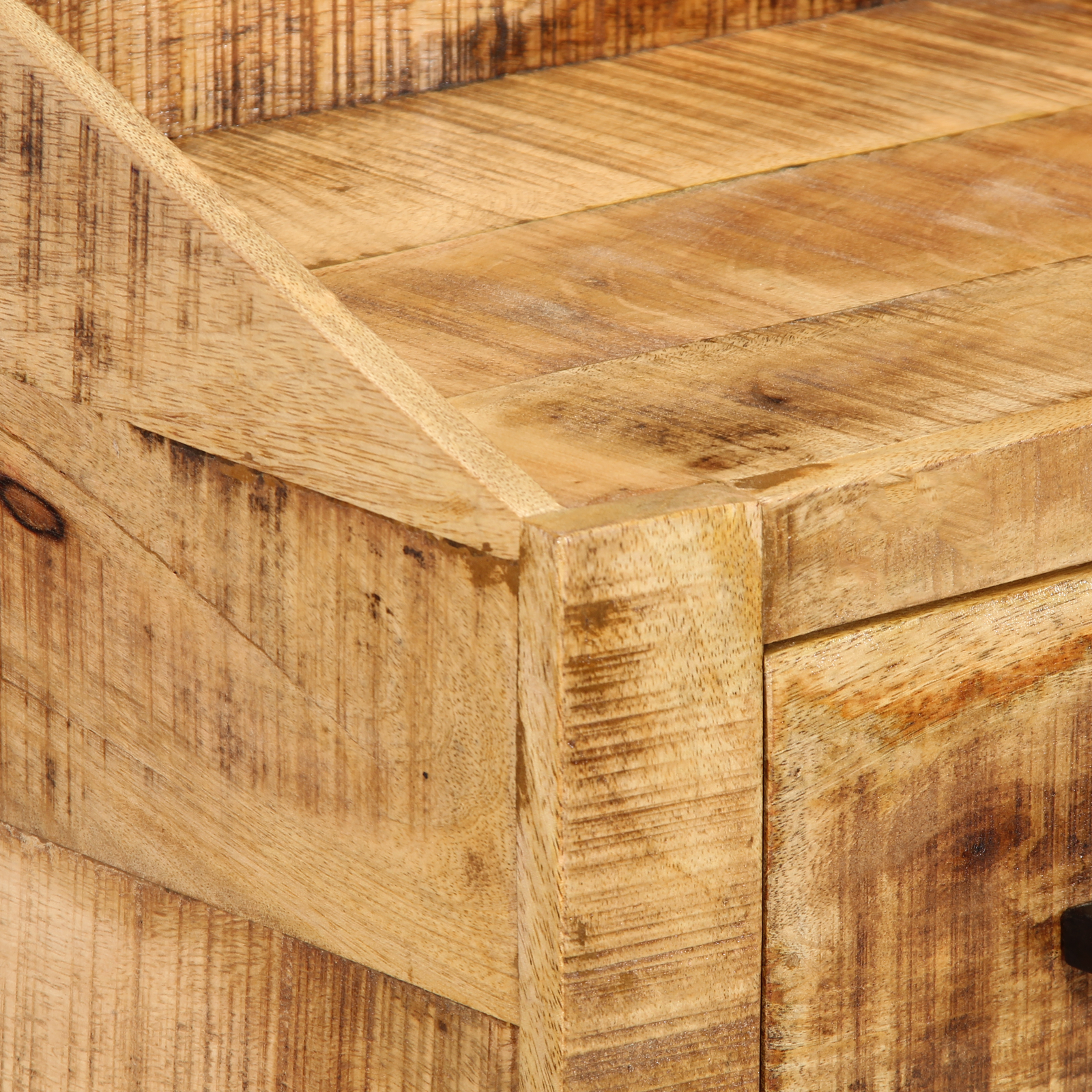 Noptieră 40x30x30 cm Lemn Masiv Rugos de Mango GartenMobel Dekor