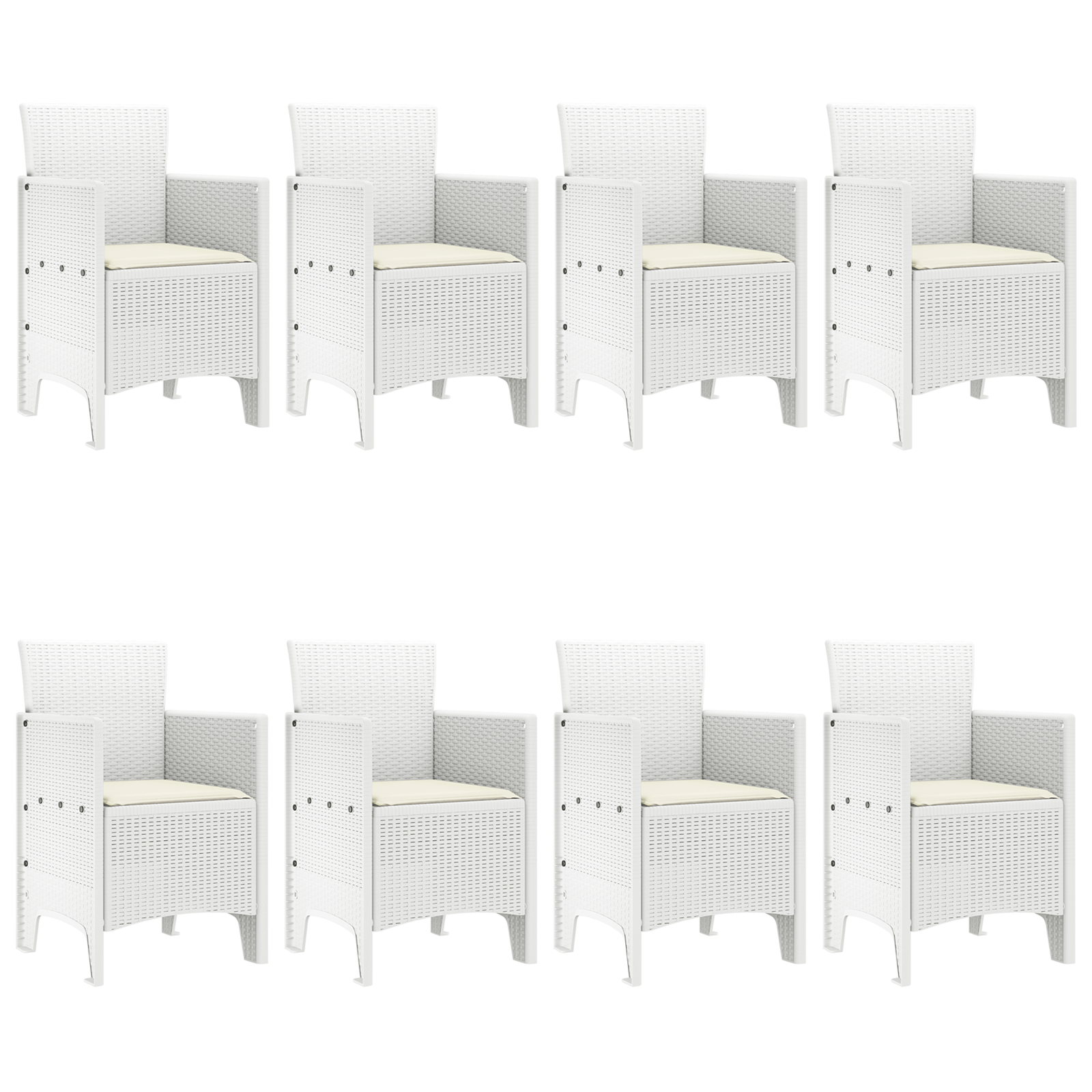 Set Masa Grădină cu Perne Alb Rattan Sintetic GartenMobel Dekor