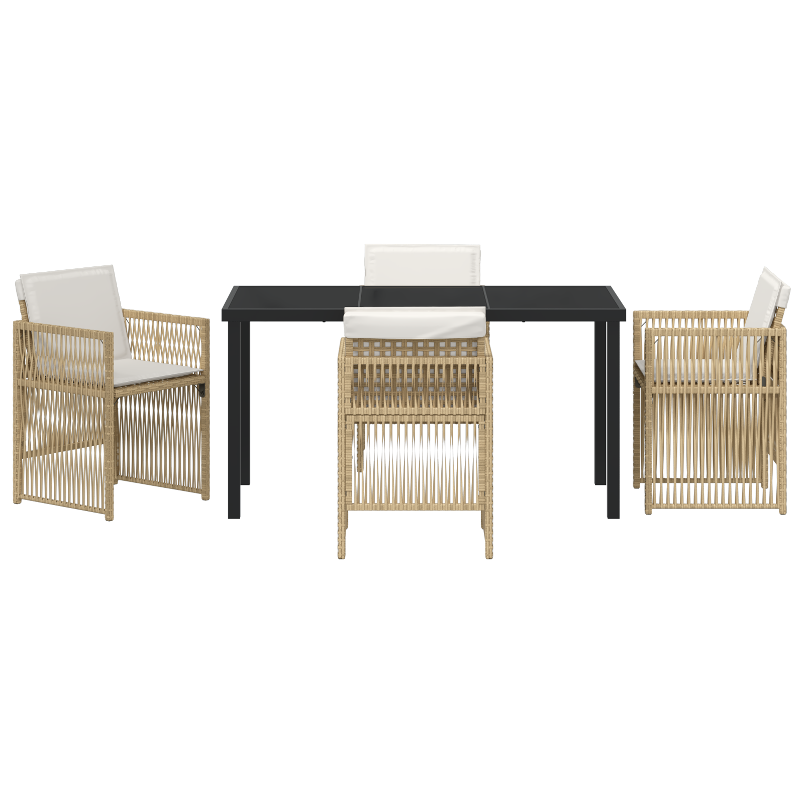 Set de dining pentru grădină cu 5 piese, cu perne din polyratan bej GartenMobel Dekor