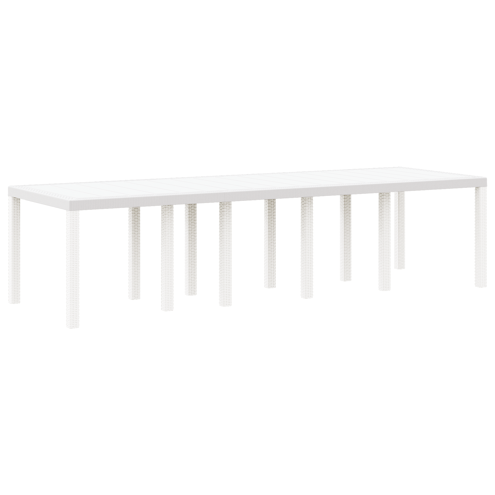 Masă de Grădină Albă 300x100x73 cm Poly Rattan, Masă de Grădină Albă 150x100x73 cm Poly Rattan GartenMobel Dekor