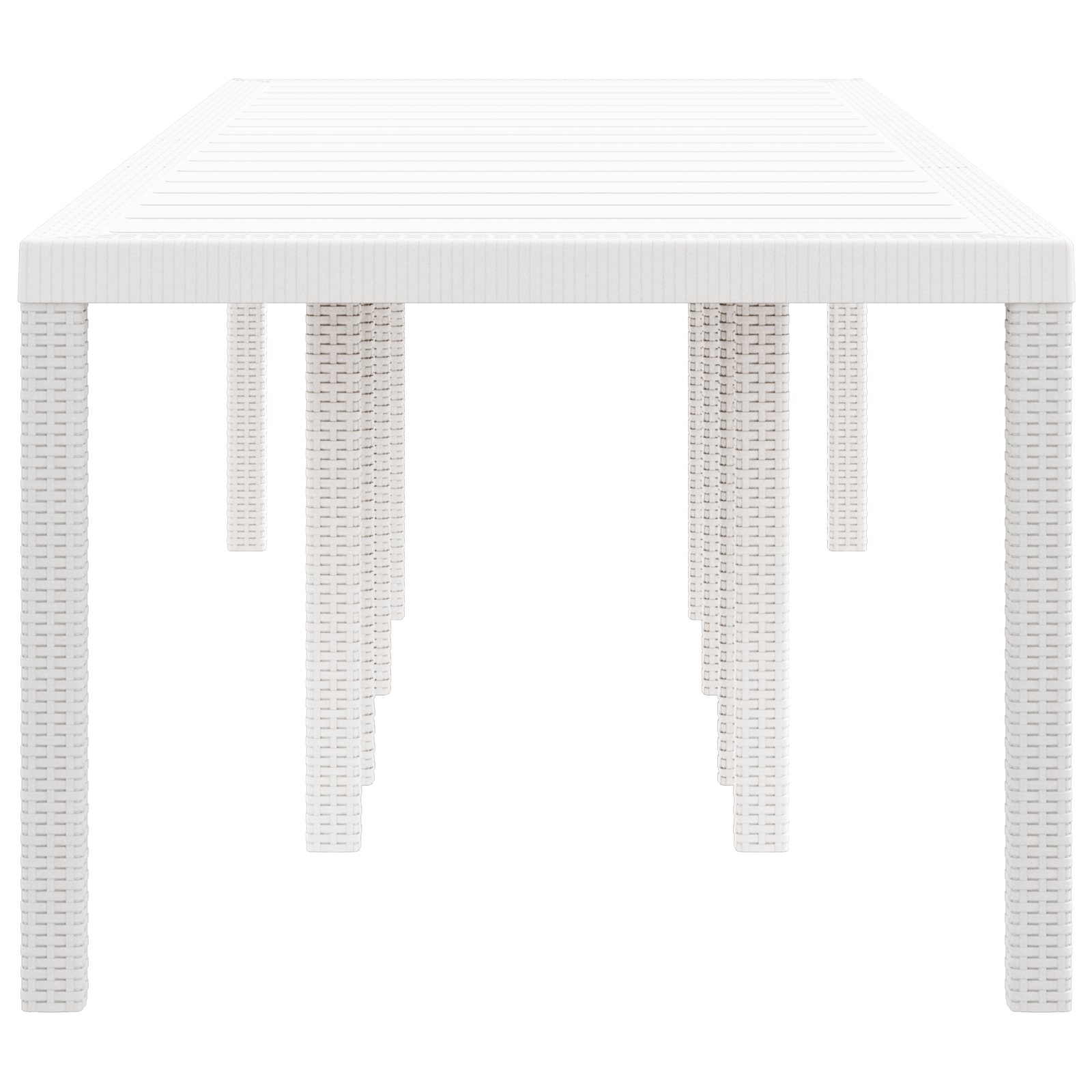 Masă de Grădină Albă 300x100x73 cm Poly Rattan, Masă de Grădină Albă 150x100x73 cm Poly Rattan GartenMobel Dekor