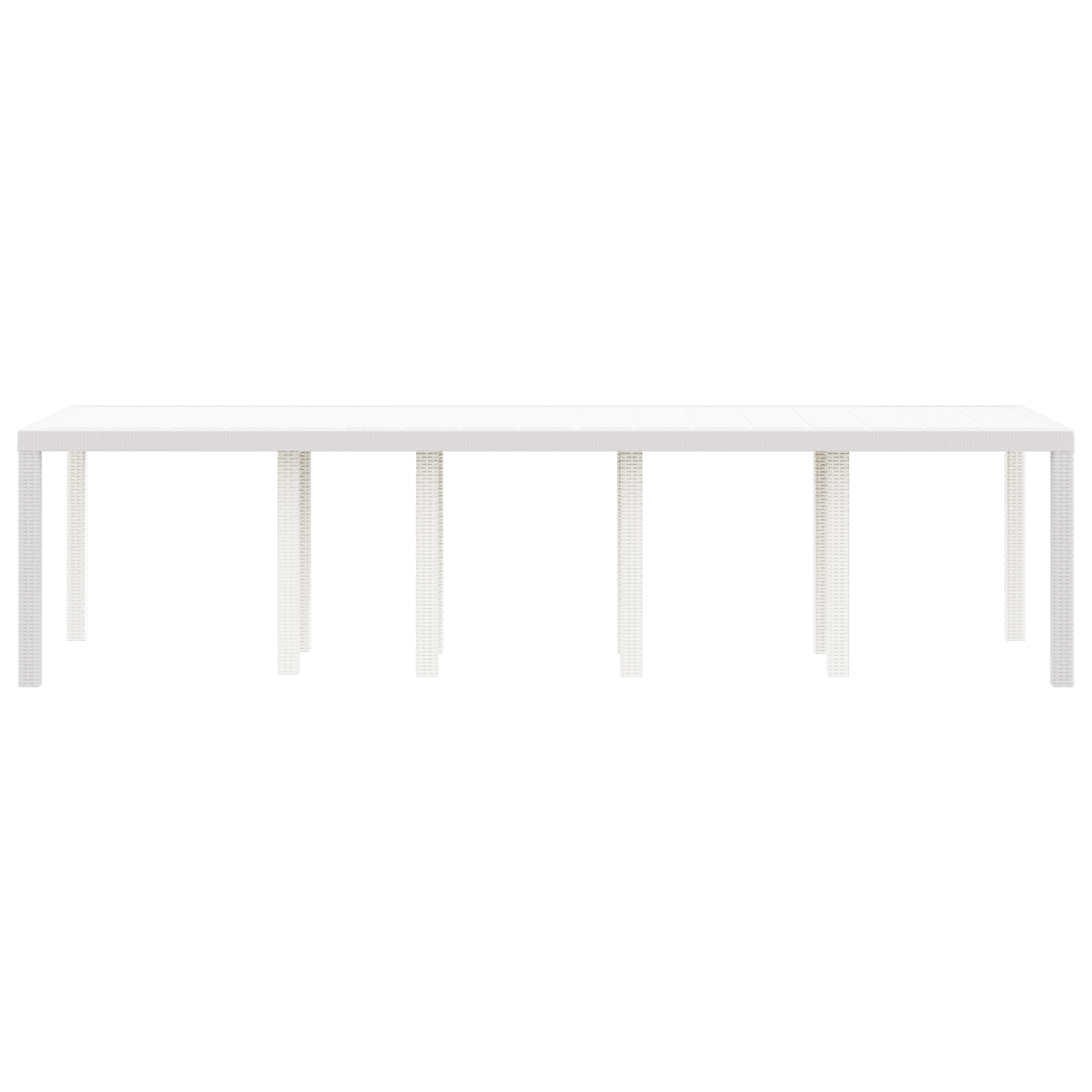 Masă de Grădină Albă 300x100x73 cm Poly Rattan, Masă de Grădină Albă 150x100x73 cm Poly Rattan GartenMobel Dekor