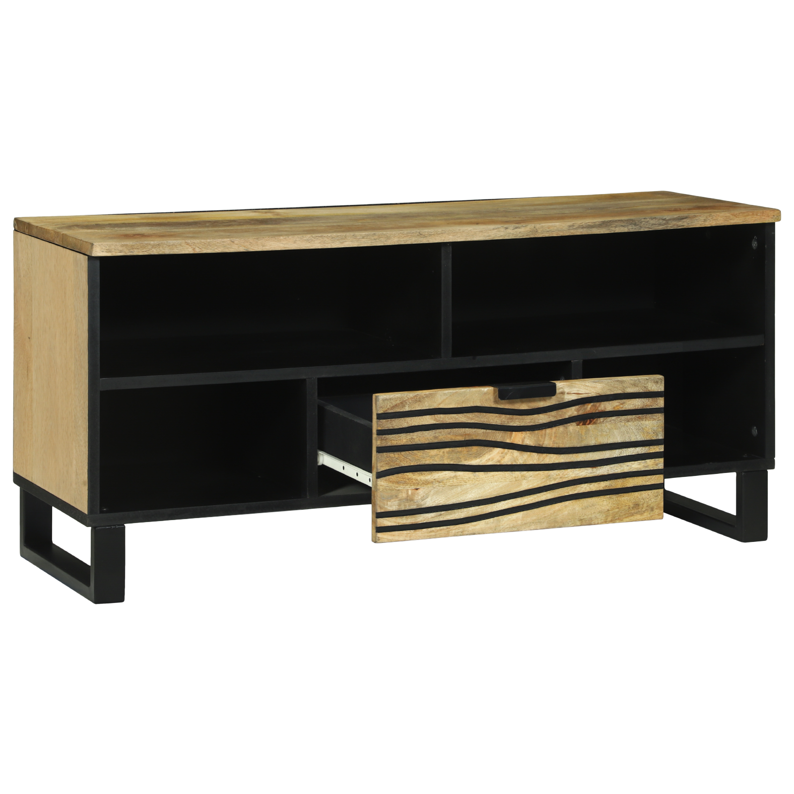 Cabinet TV 100x33.5x46 cm Lemn Solid de Mango GartenMobel Dekor