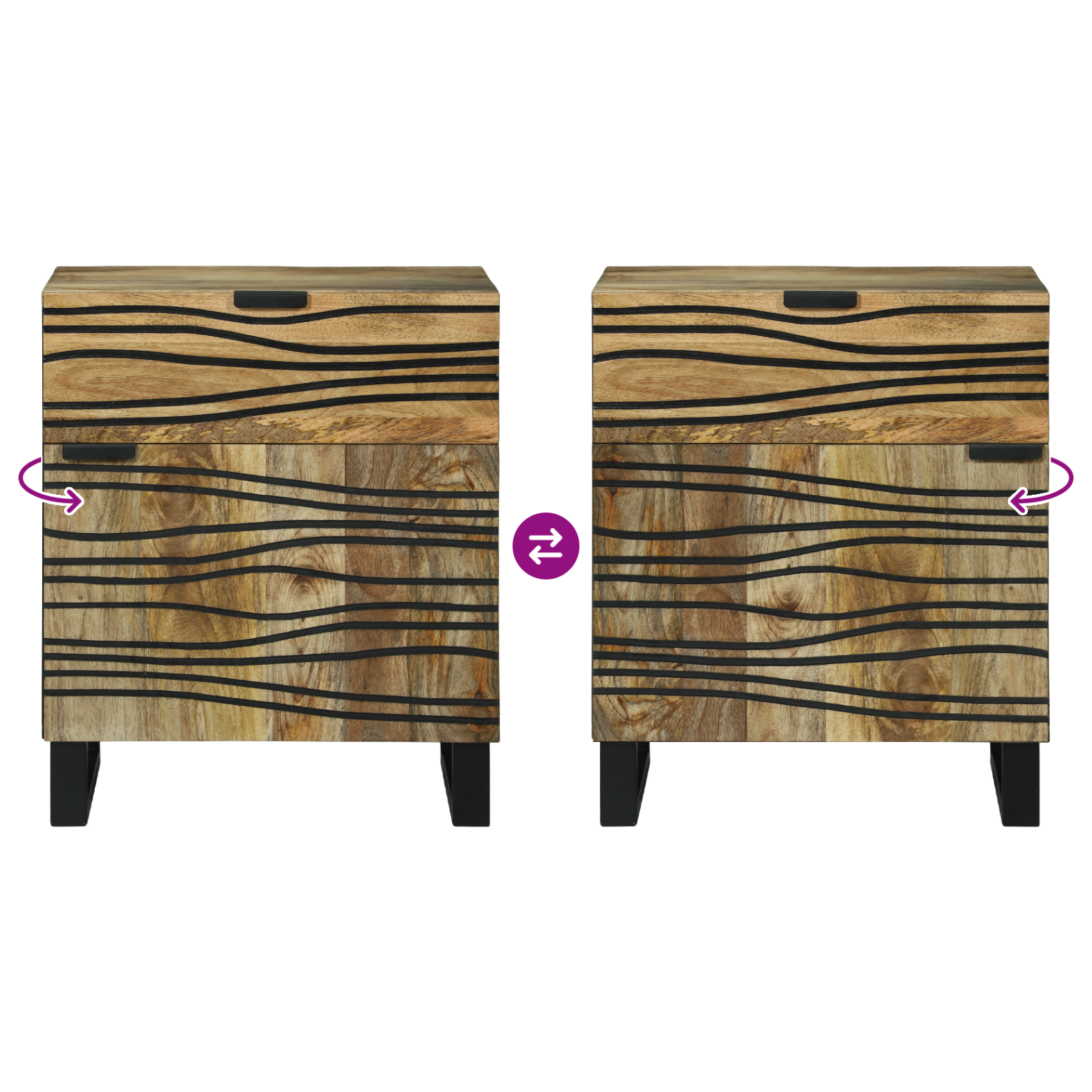 Cabinet de noapte 50x33x60 cm Lemn masiv de mango GartenMobel Dekor